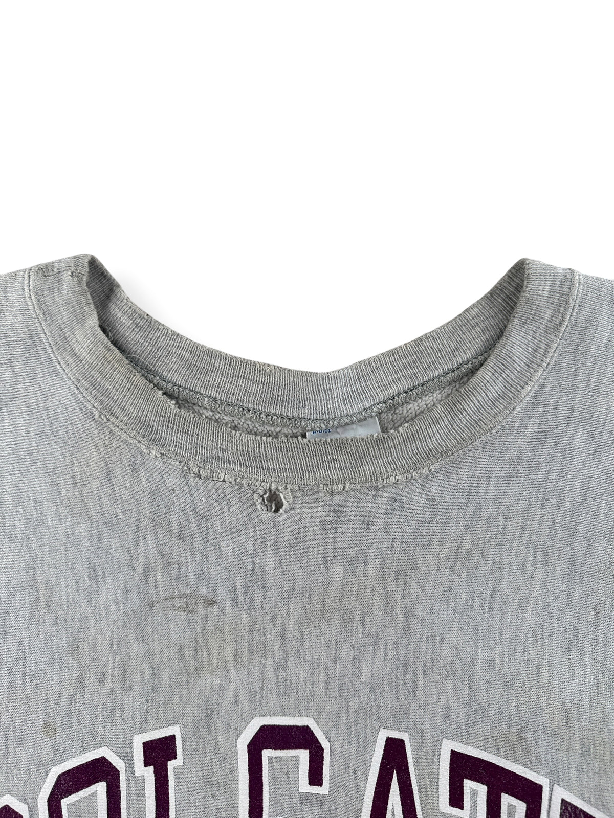 Collar on Vintage Colgate Champion Reverse Weave Crewneck SZ XL (Fits L)