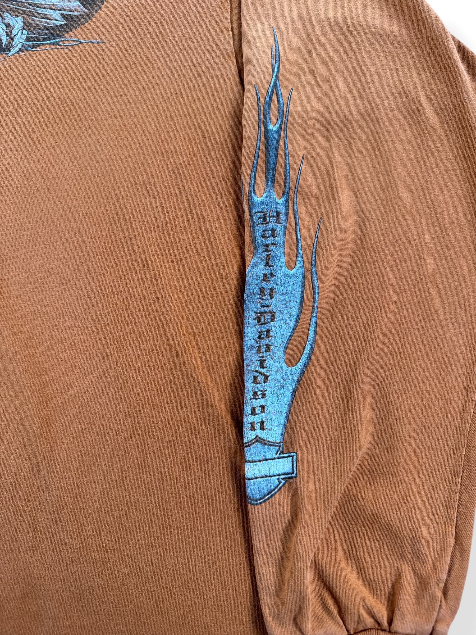 Sleeve Graphic of Vintage Harley Davidson Eagle LS Tee SZ L