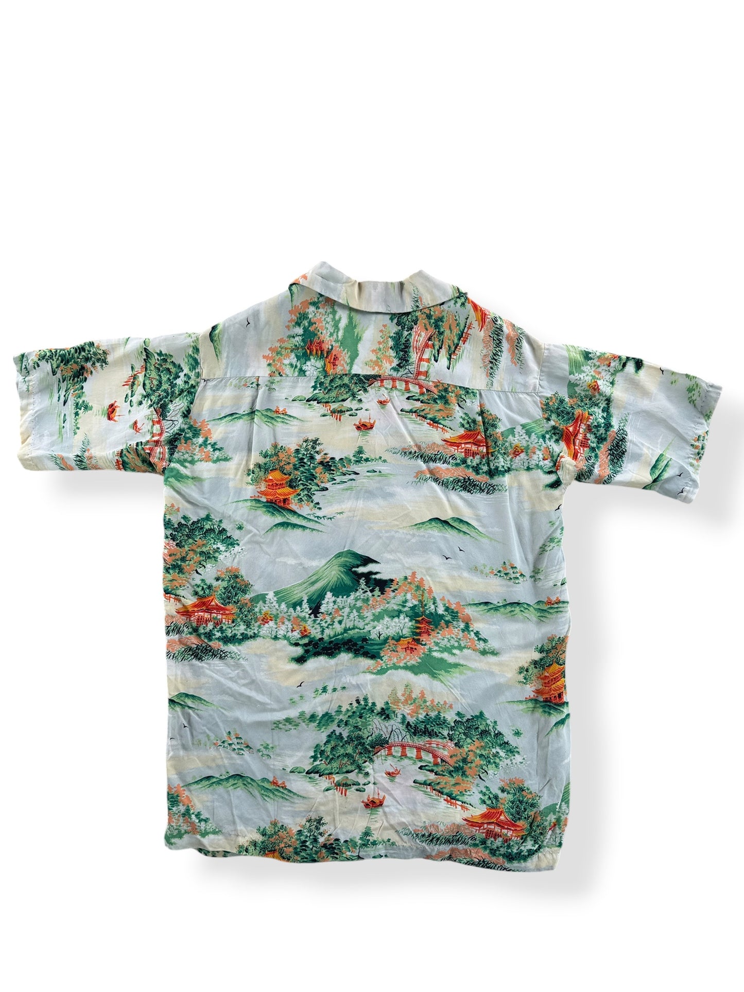 Back of Vintage 50s Loop Collar Aloha Shirt SZ M