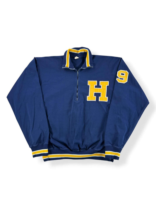 Front of Vintage 60s Russell 'H' Quarter Zip Jacket SZ L (Fits M)
