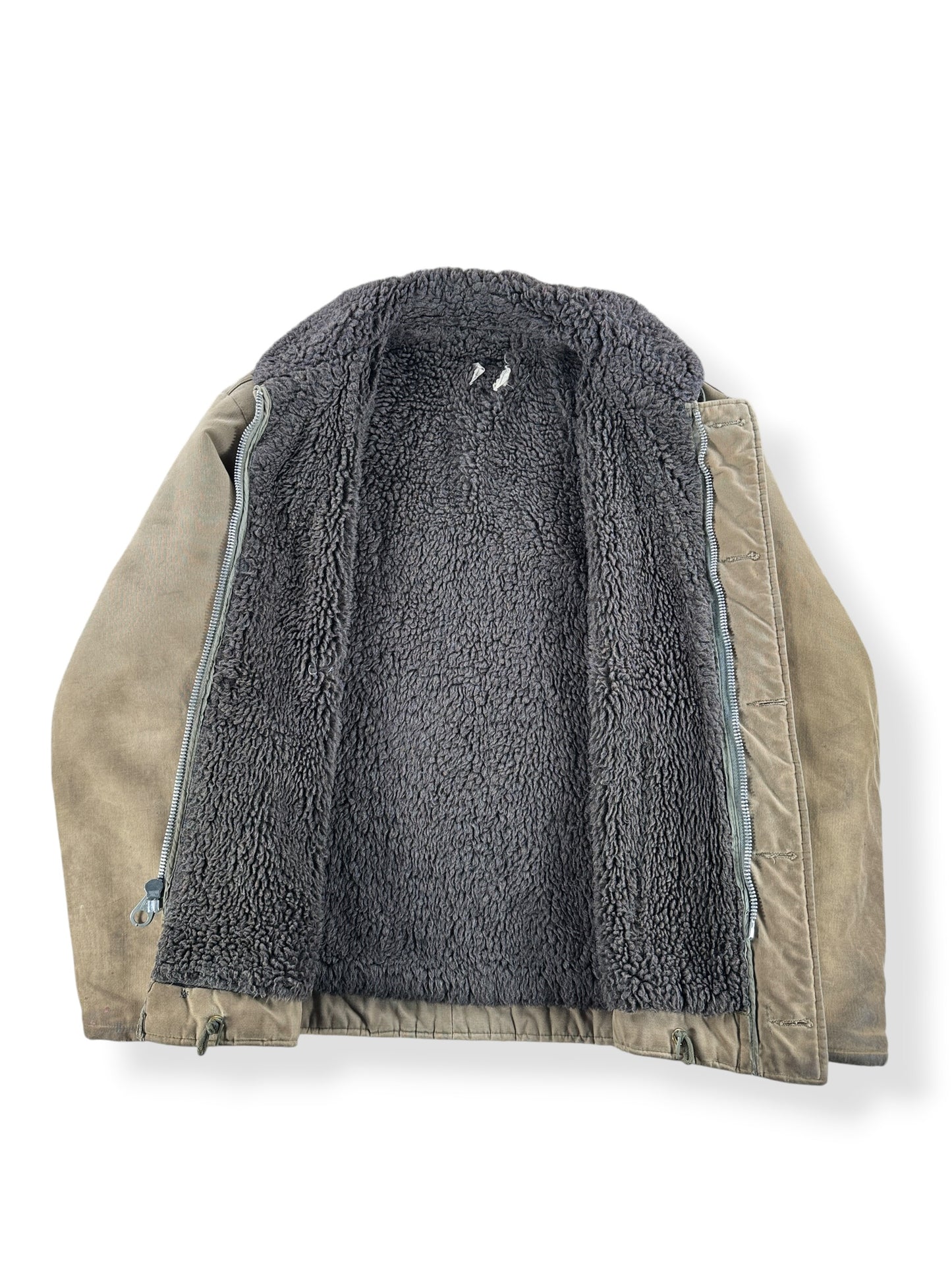 Inside of Vintage Salty Civilian N-1 Deck Jacket SZ XXL