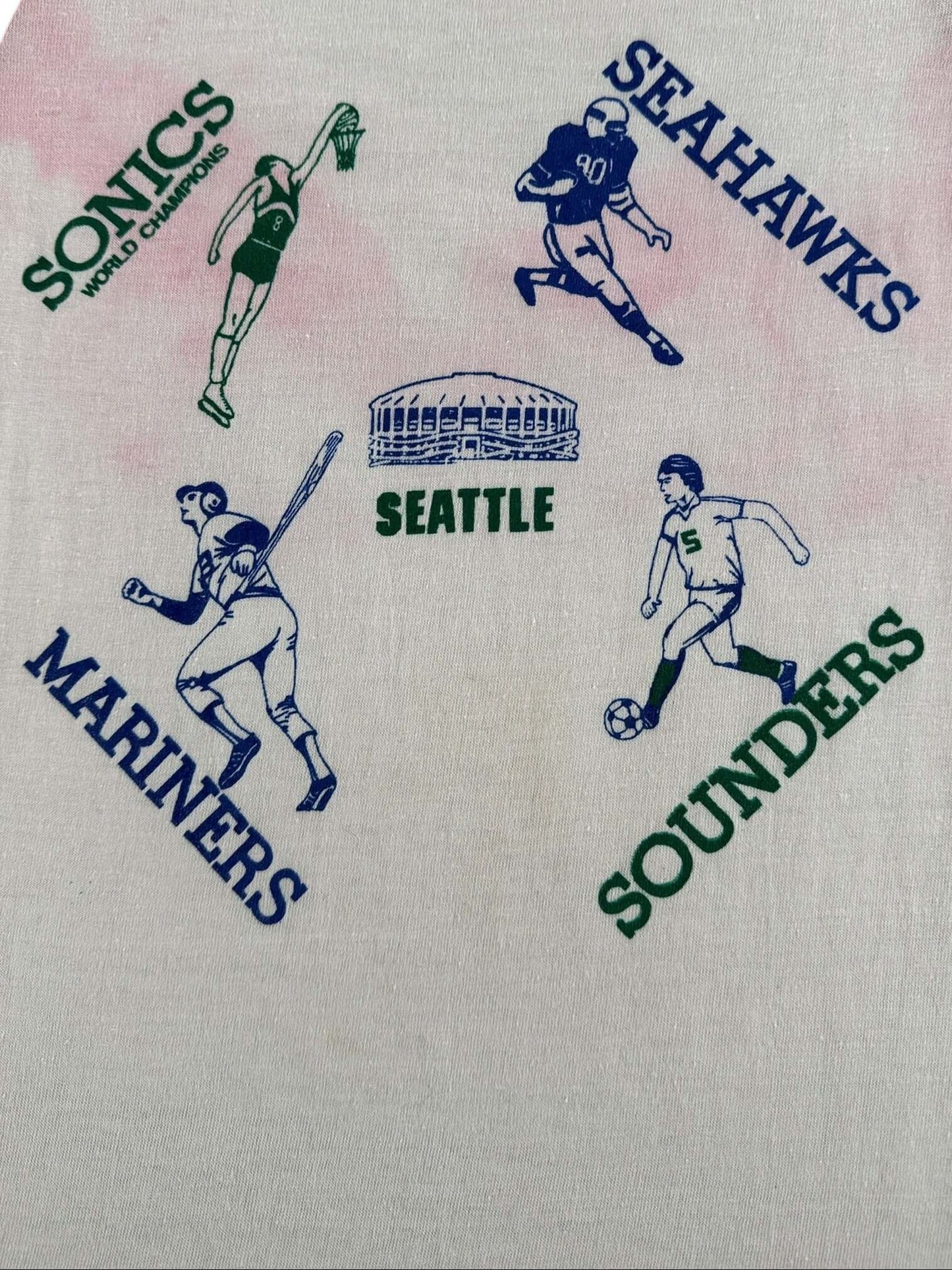 Graphic of Vintage Seattle Sports Teams Tee SZ XS/S (Youth L) - AS IS