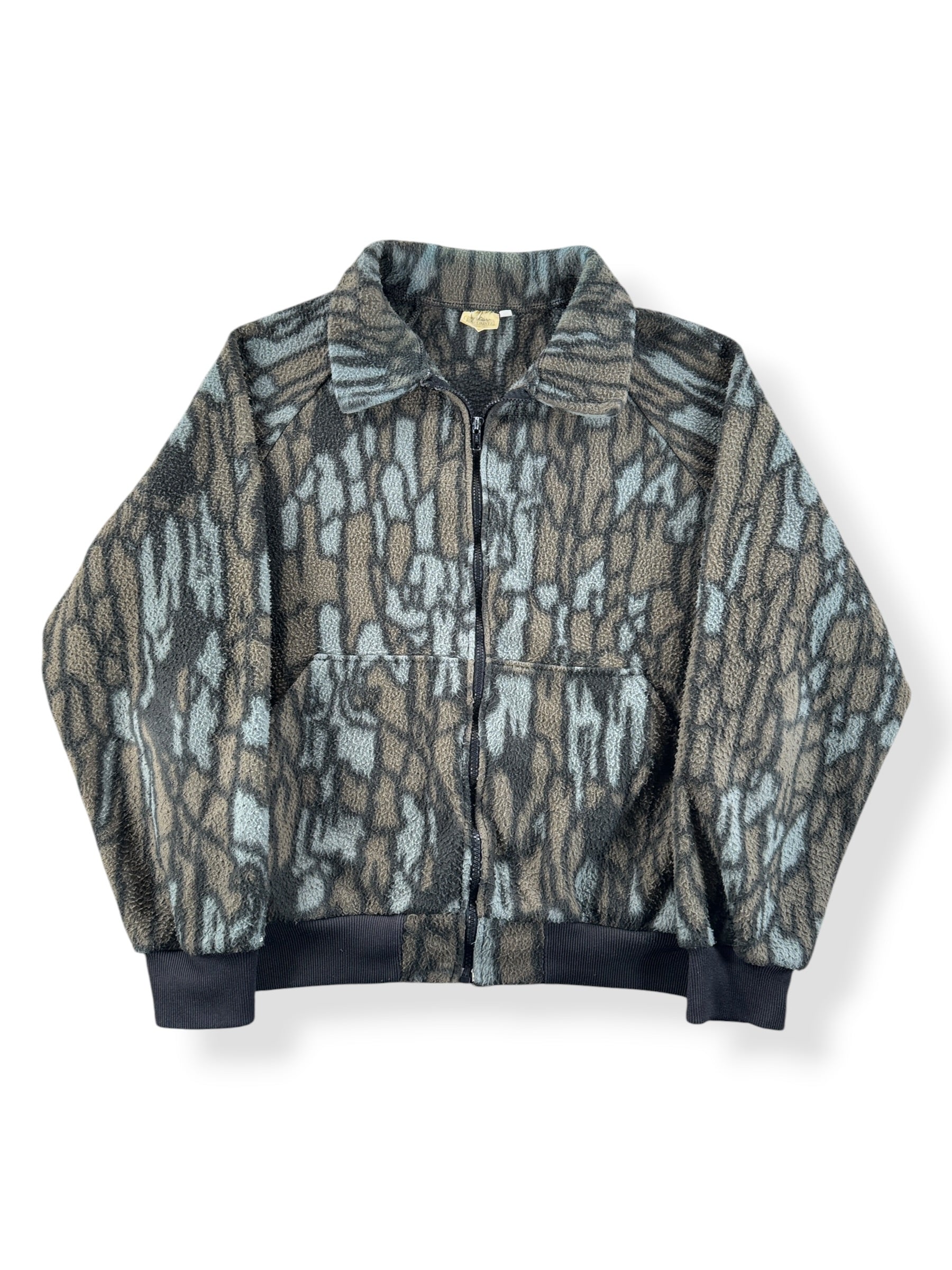 Front of Vintage Tre Camo Fleece Pullover Jacket SZ M