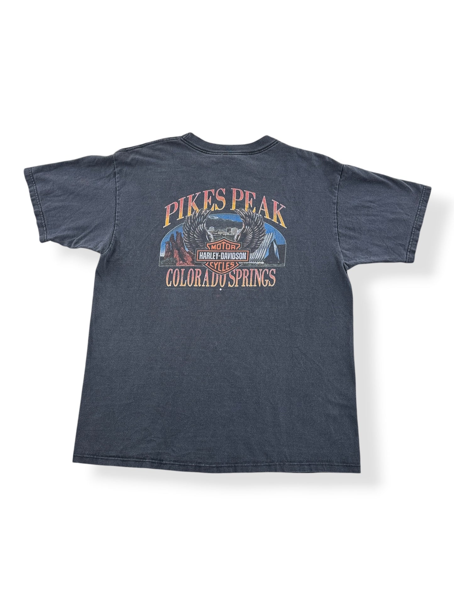 Back of Vintage 90s Pike Wolf Harley Tee SZ XL