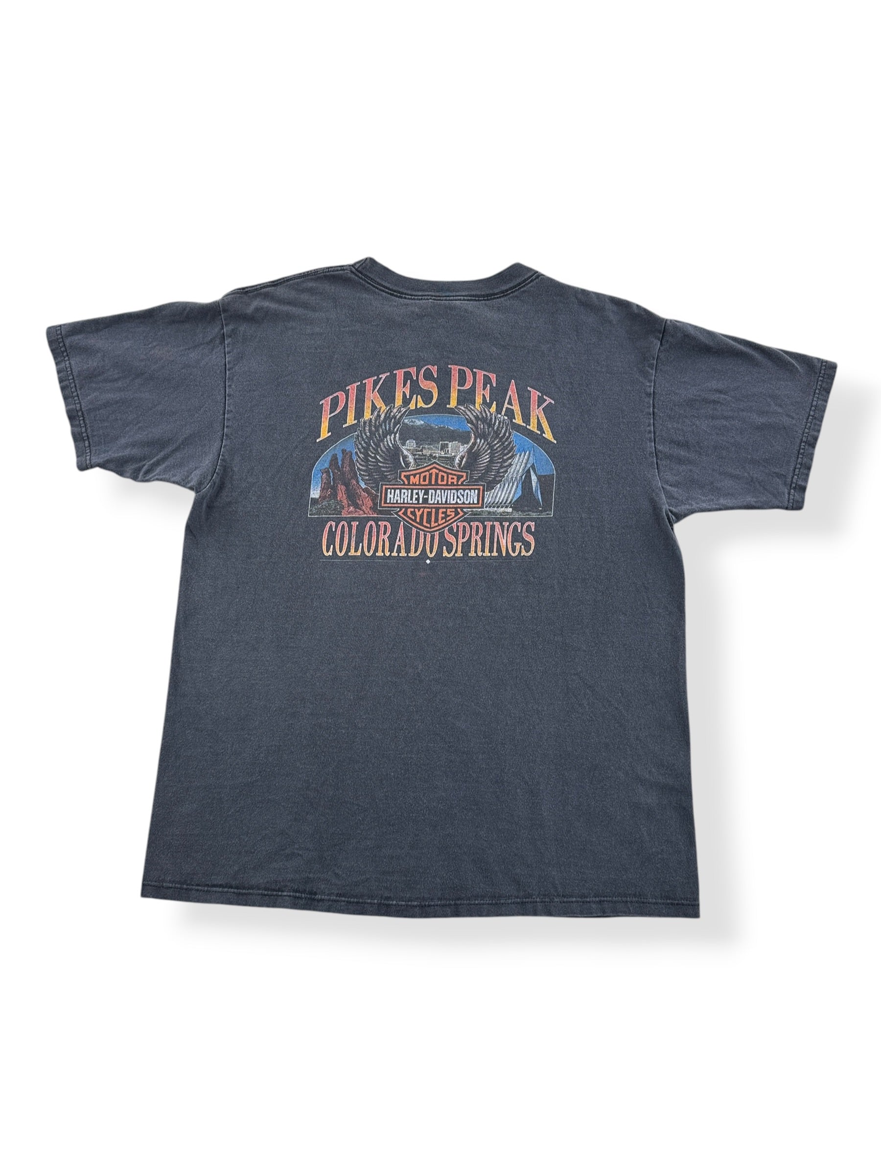 Back of Vintage 90s Pike Wolf Harley Tee SZ XL