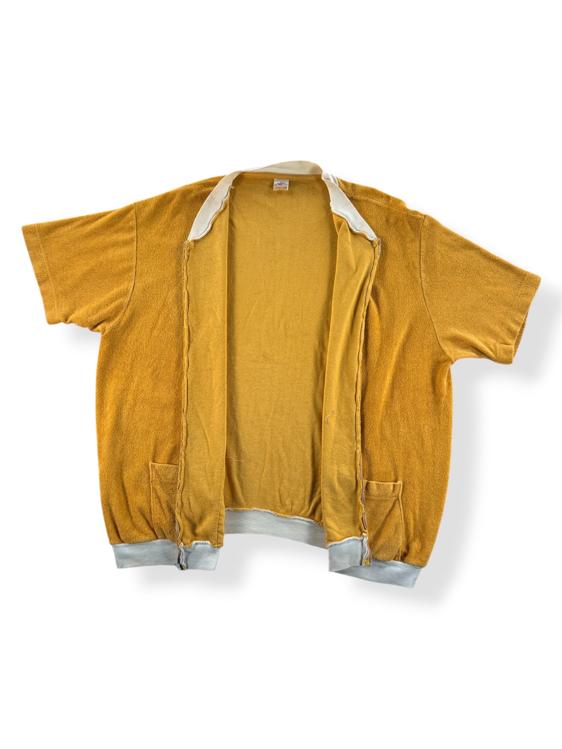 Inside of Vintage Jantzen Terry Cloth Zip Up Jacket SZ XL