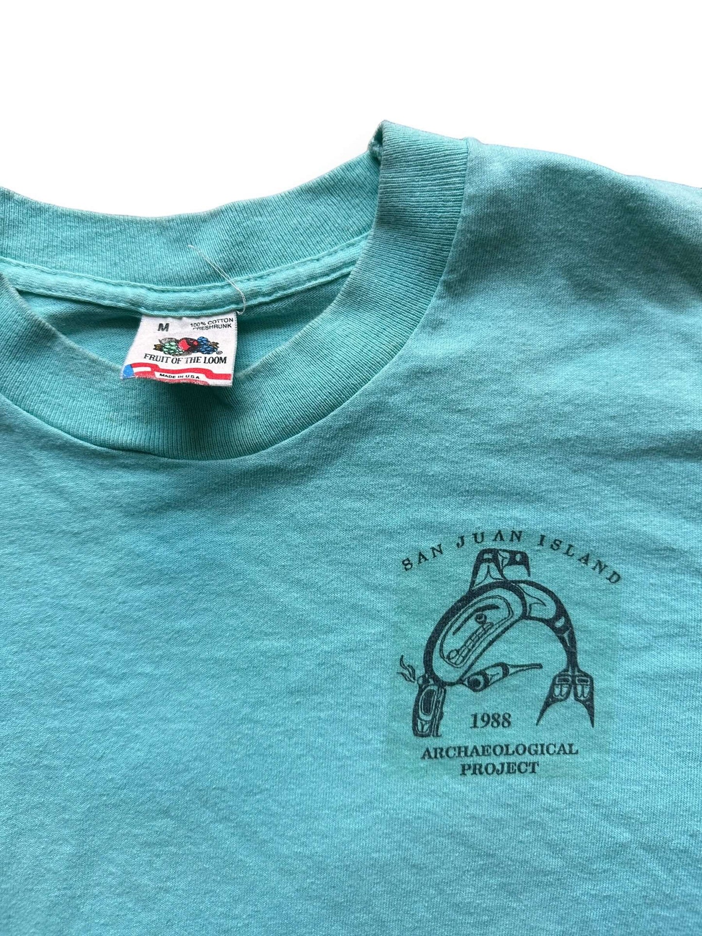 front close up of Vintage San Juan Archeological Project Tee SZ M