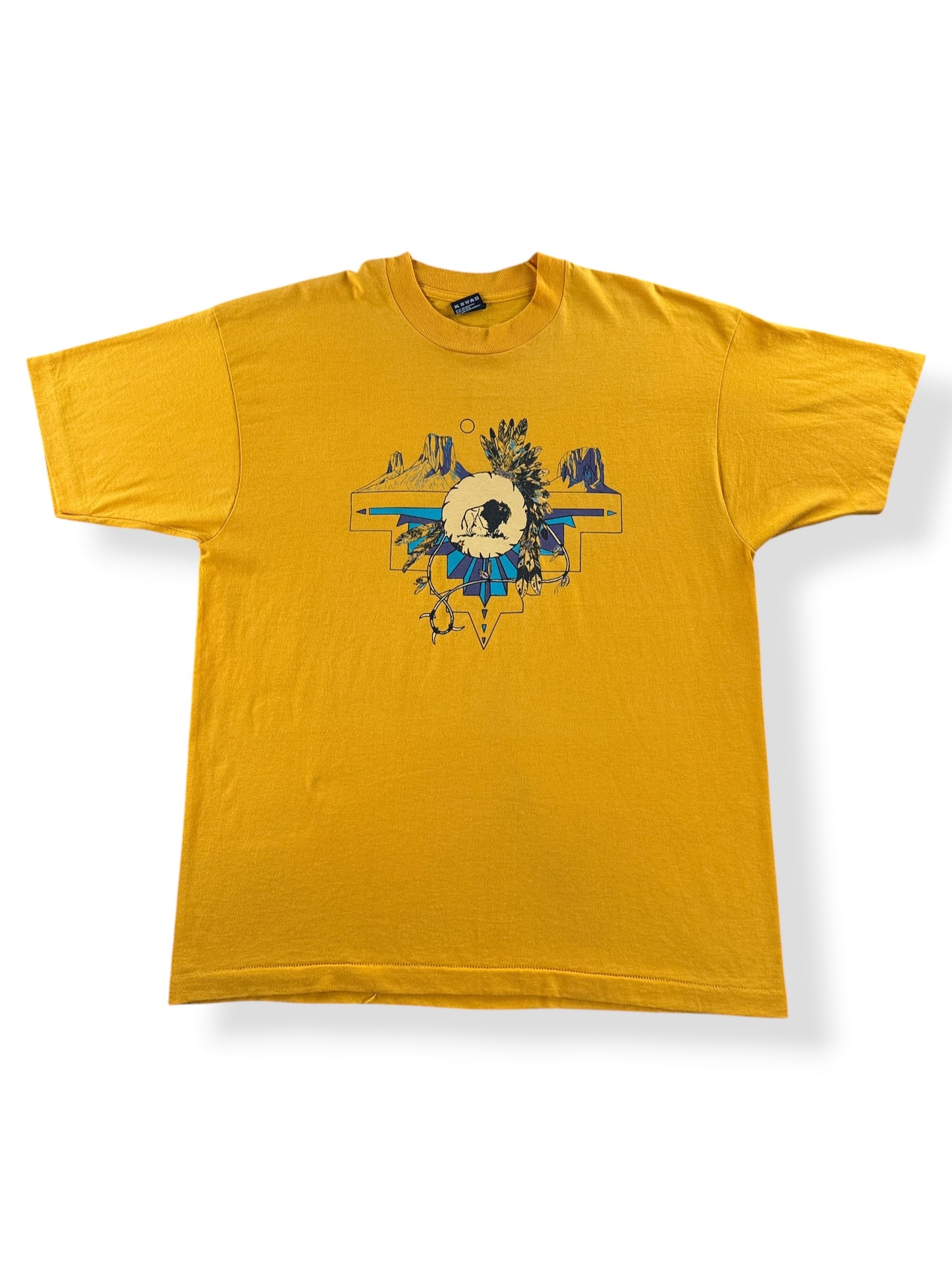 Front of Vintage Buffalo Headress Tee SZ XL