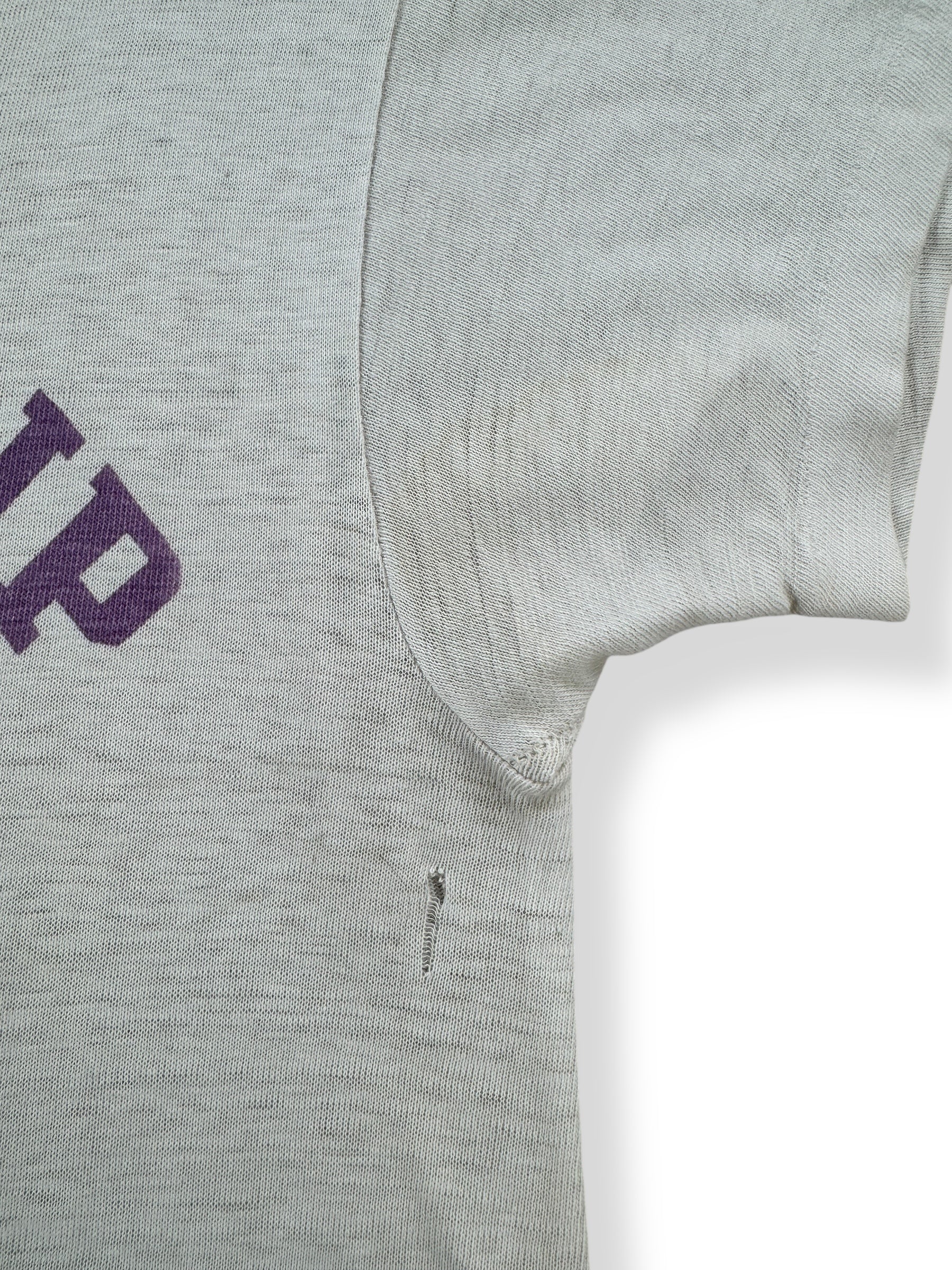 Hole on Vintage 60s Era Russell Southern St Phillip Phys Ed Tee SZ S