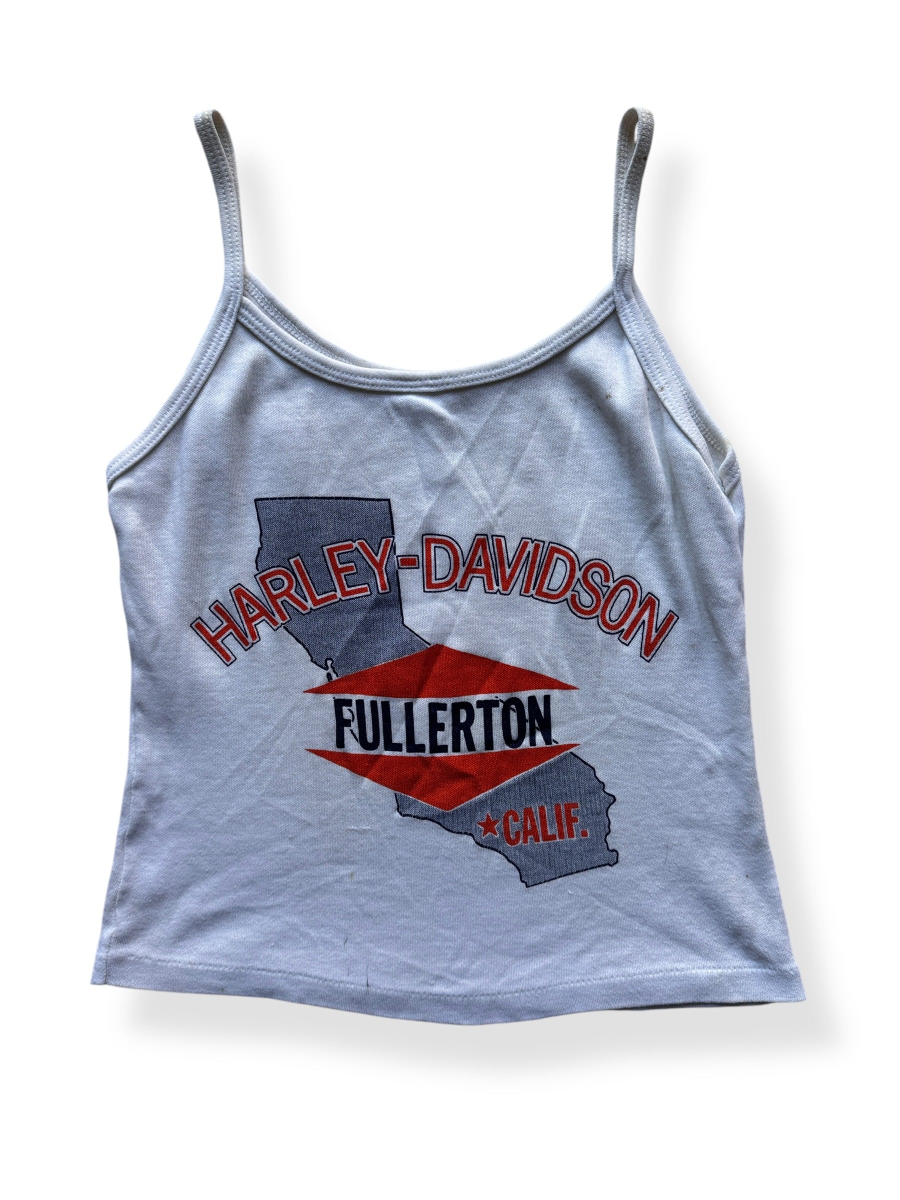 Back of Vintage Ladies Harley Parts Fullerton Tank Top SZ S