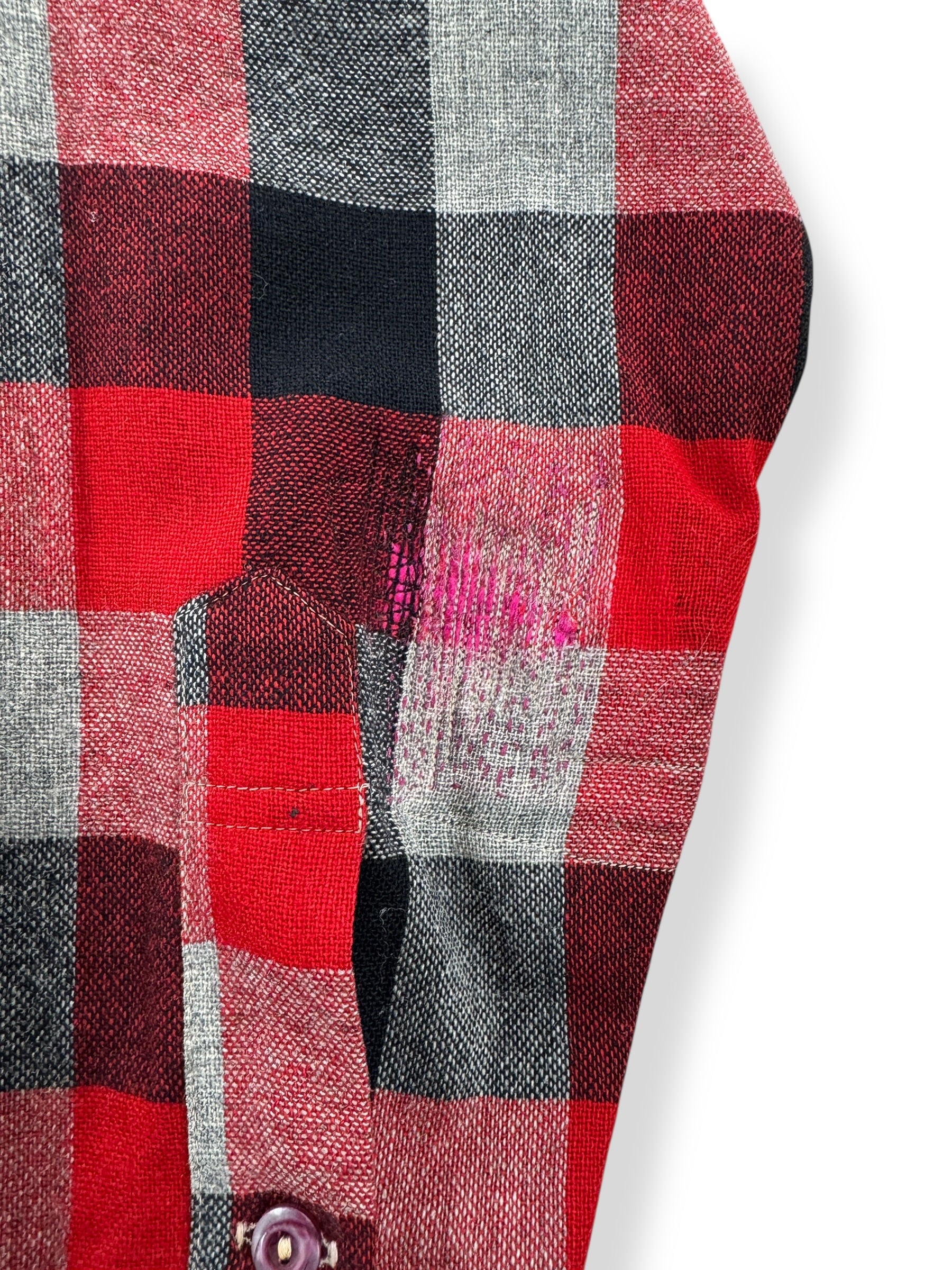 Repair on Vintage Town & Country All Wool Button Up Flannel SZ M