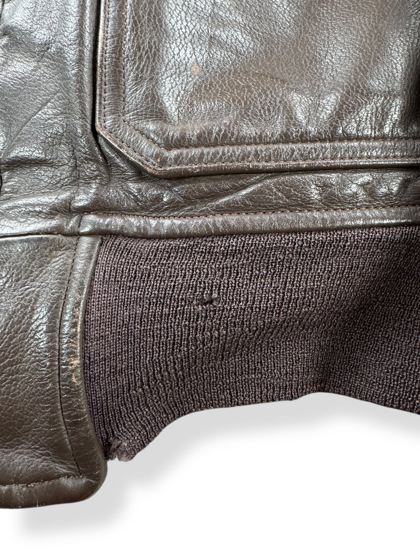 Hole on Vintage 1976 Leather G-1 Jacket SZ 40