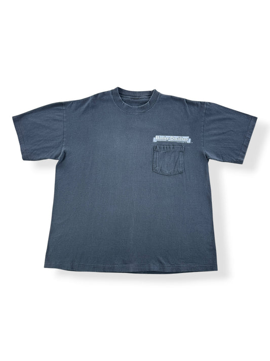 Front of Vintage Harley Davidson of Tacoma Single Stitch Pocket Tee SZ XL