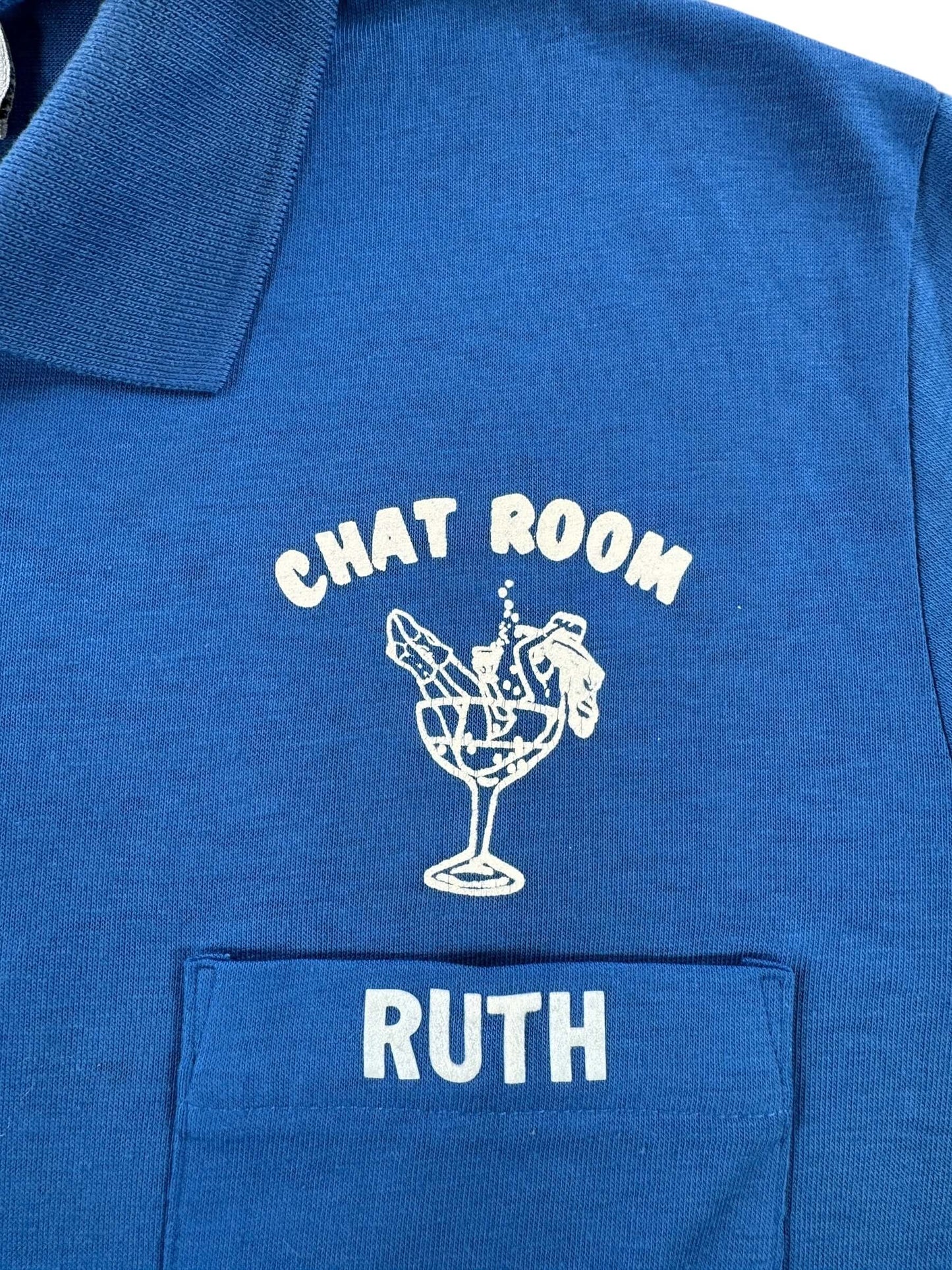 Front Graphic of Vintage Carson City Chat Polo Shirt SZ M