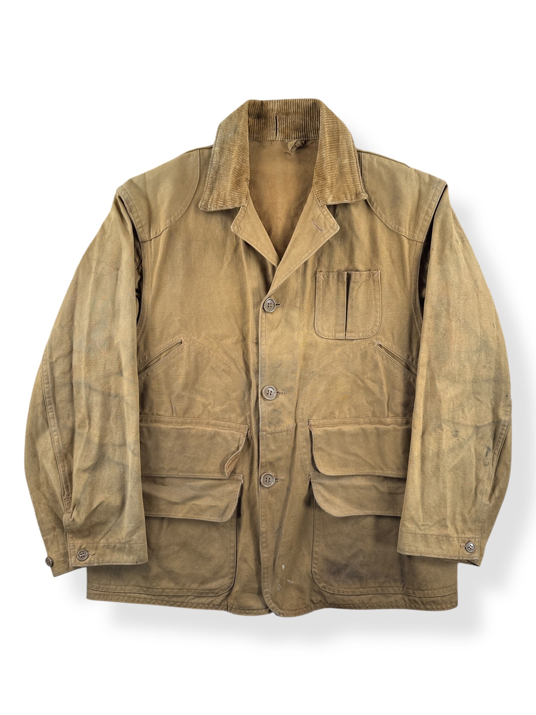 Front of Vintage 1940s Blue Bill Hunting Coat SZ S