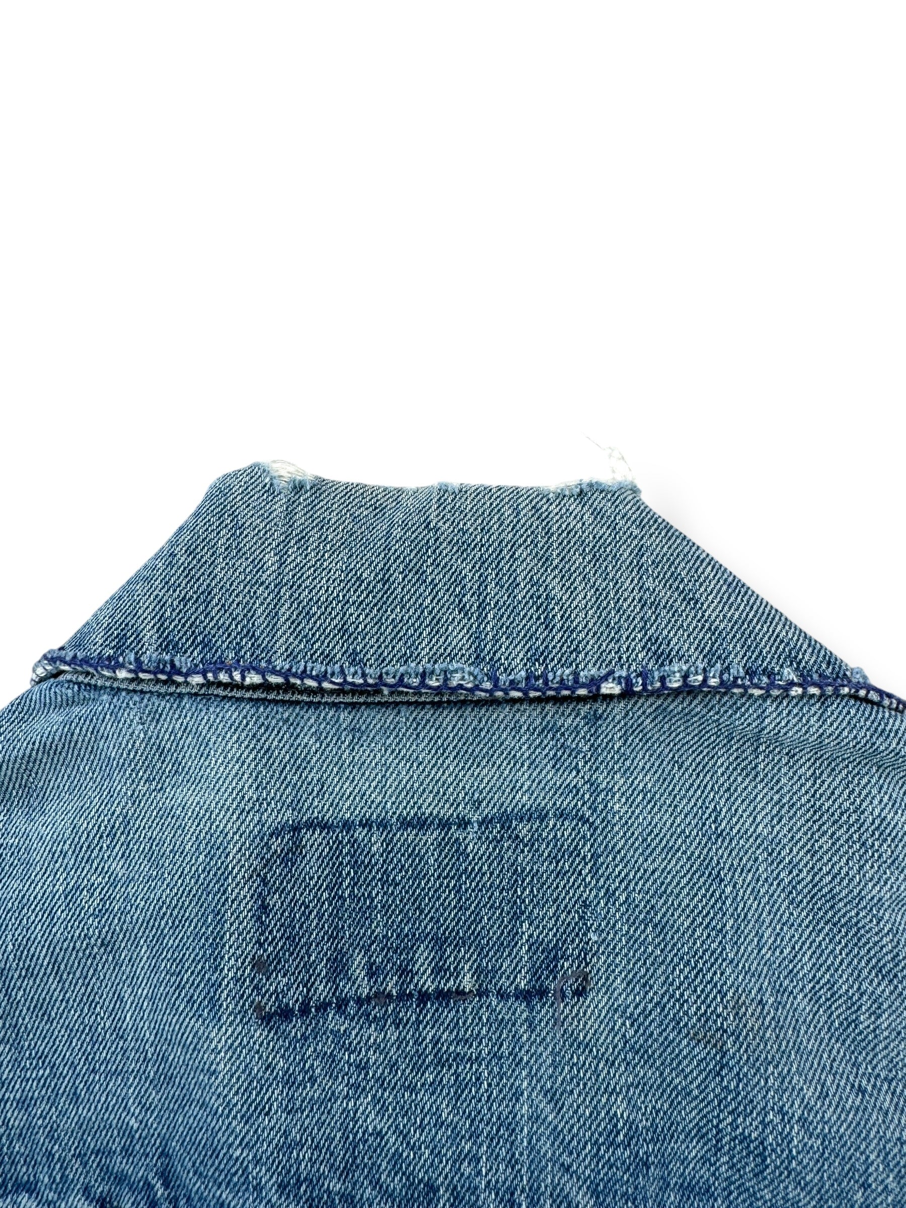 Repaired Collar on Vintage Levis 2 Pocket Trucker Jacket SZ S AS IS