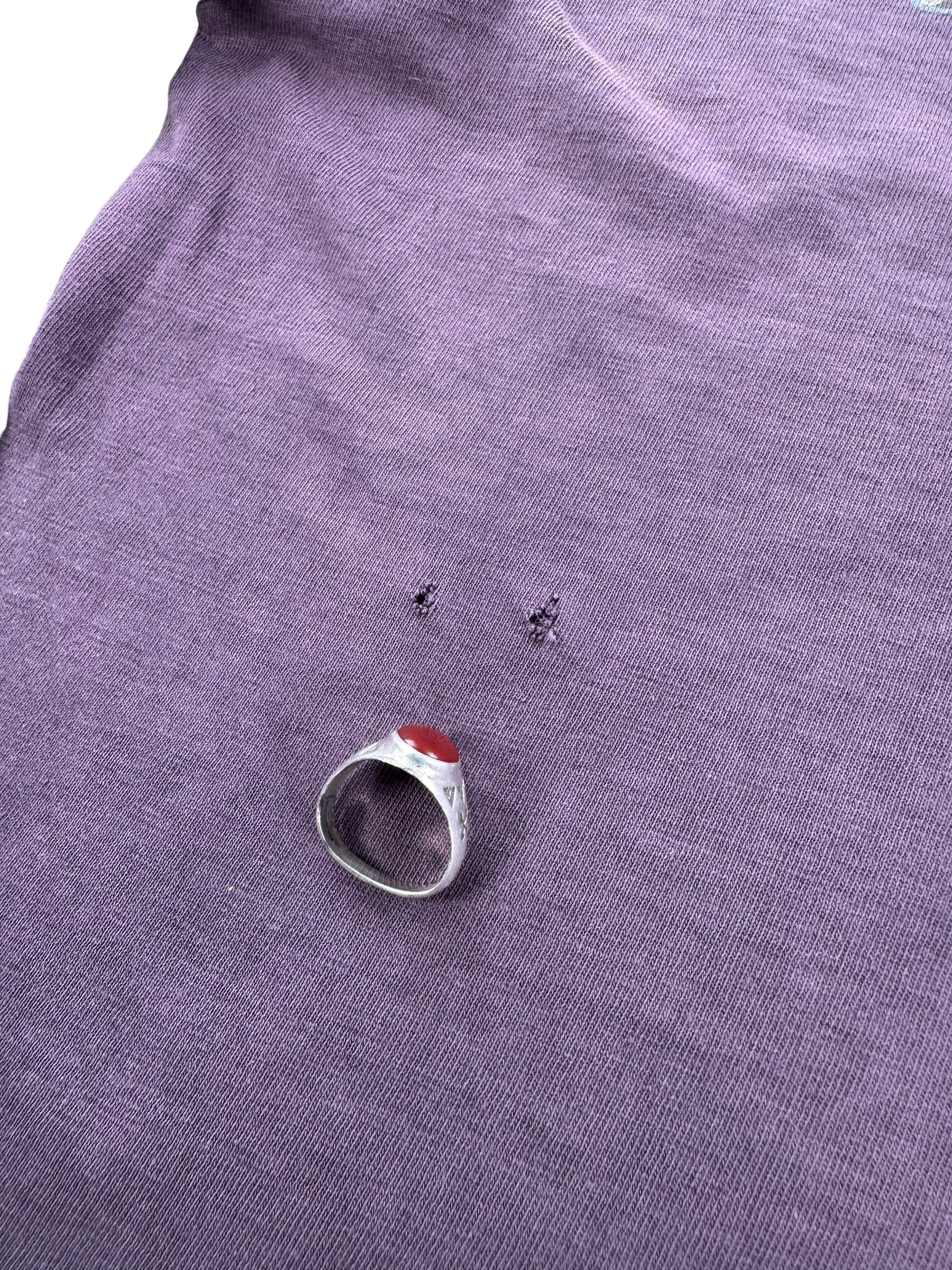 Small holes on back of Vintage 1980s Harley For Bikers Only Kansas Tee SZ L (Fits M)