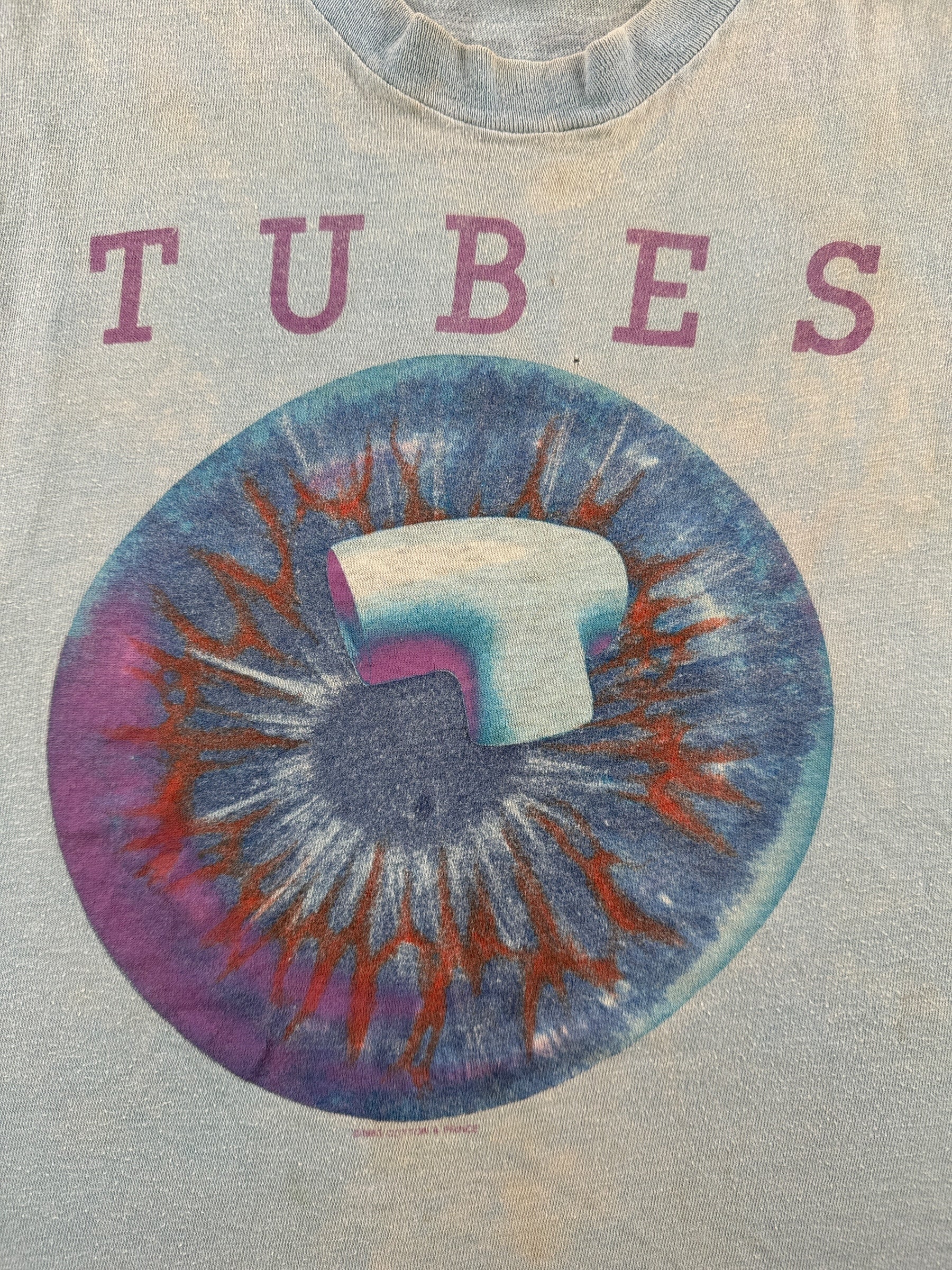 Front Graphic of Vintage 1983 Tubes Chopper Tank Top SZ S