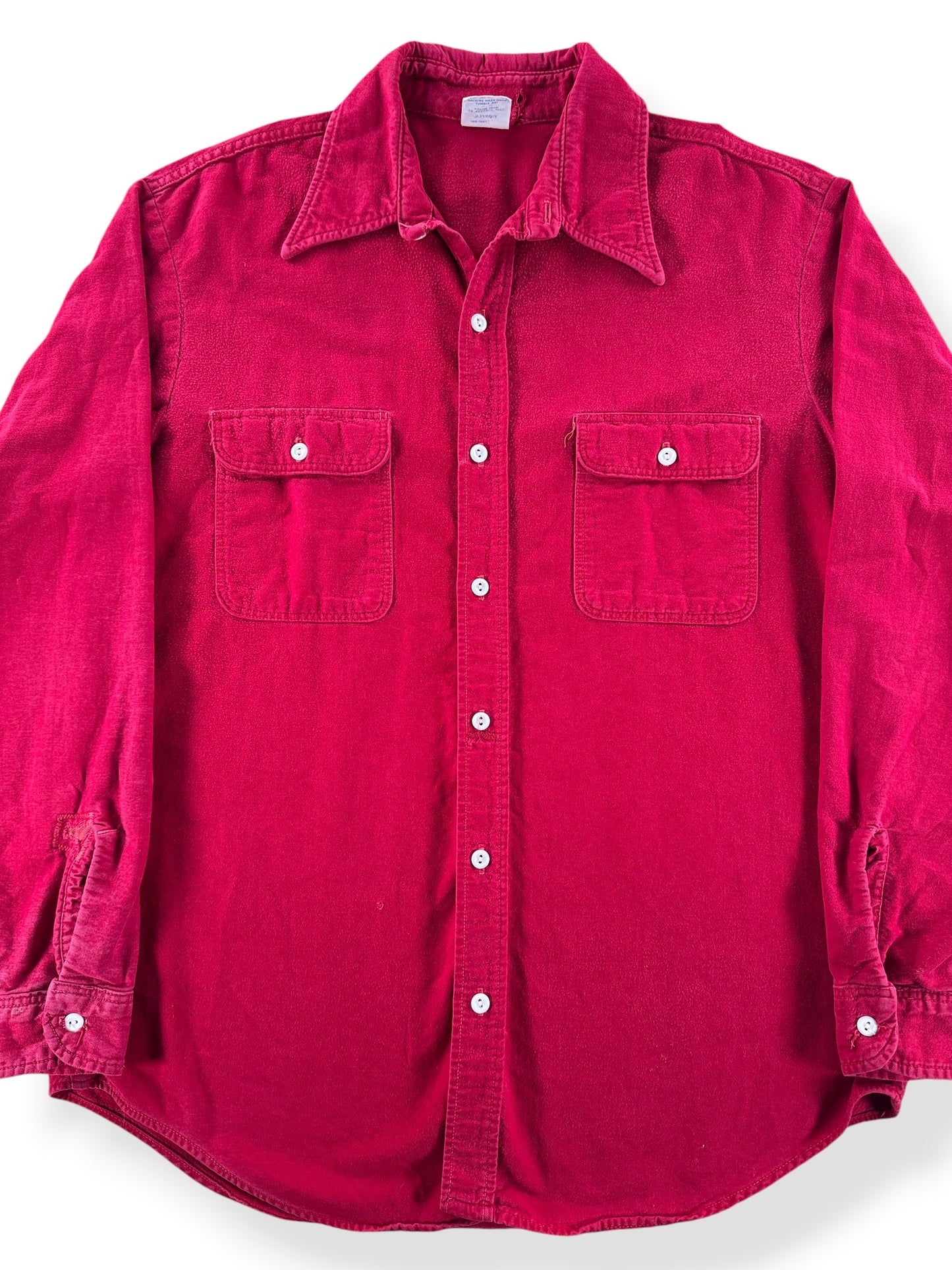 Front Close Up of Vintage Big Mac Chamois Shirt SZ L Tall