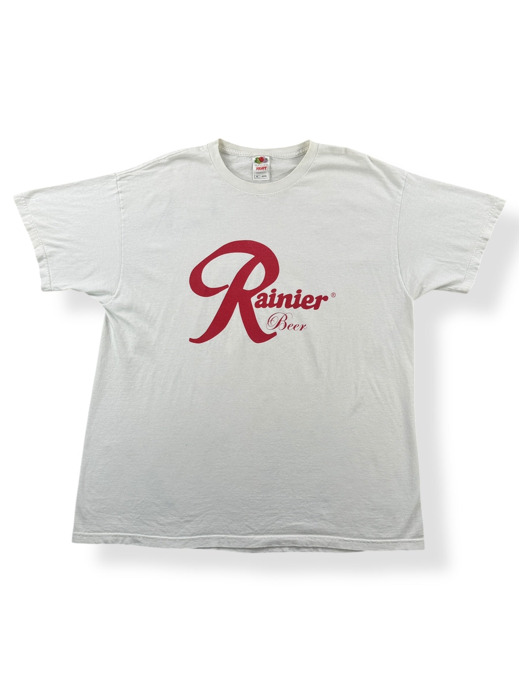 Front of Vintage Rainier Beer Tee SZ XL