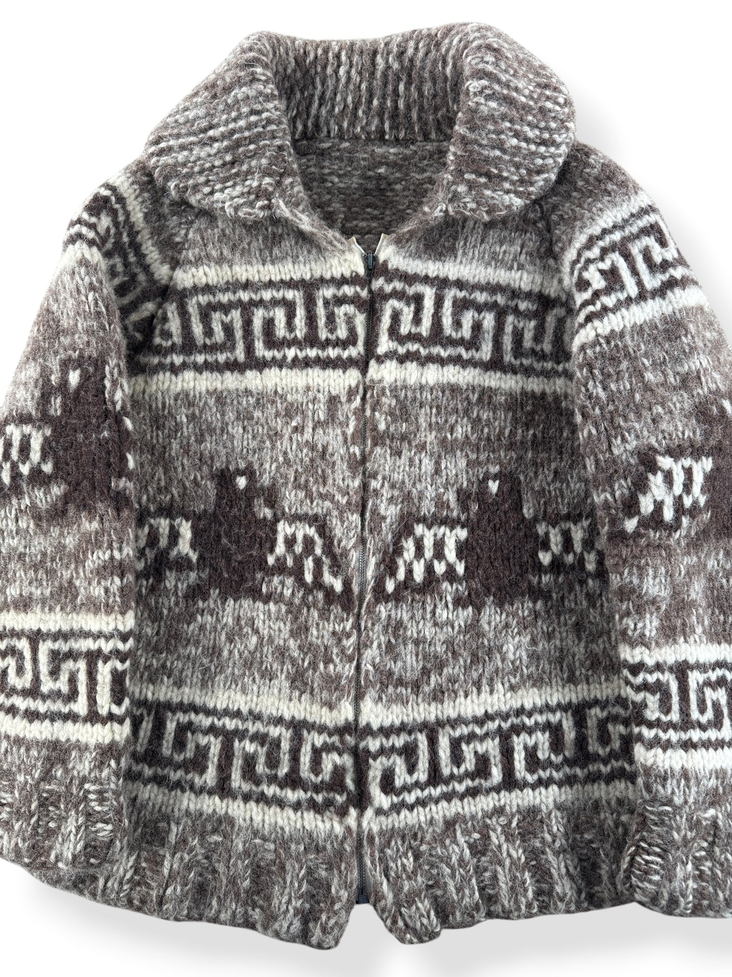Graphic of Vintage Thunderbird Cowichan Style Sweater SZ M