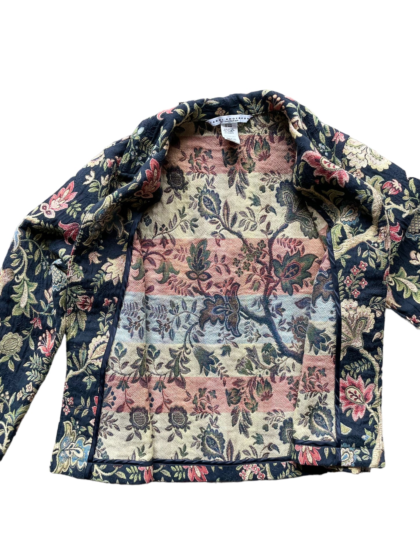 Front open view of Vintage 90s Ladies Tapestry Jacket | Seattle True Vintage | Barn Owl Ladies Clothing