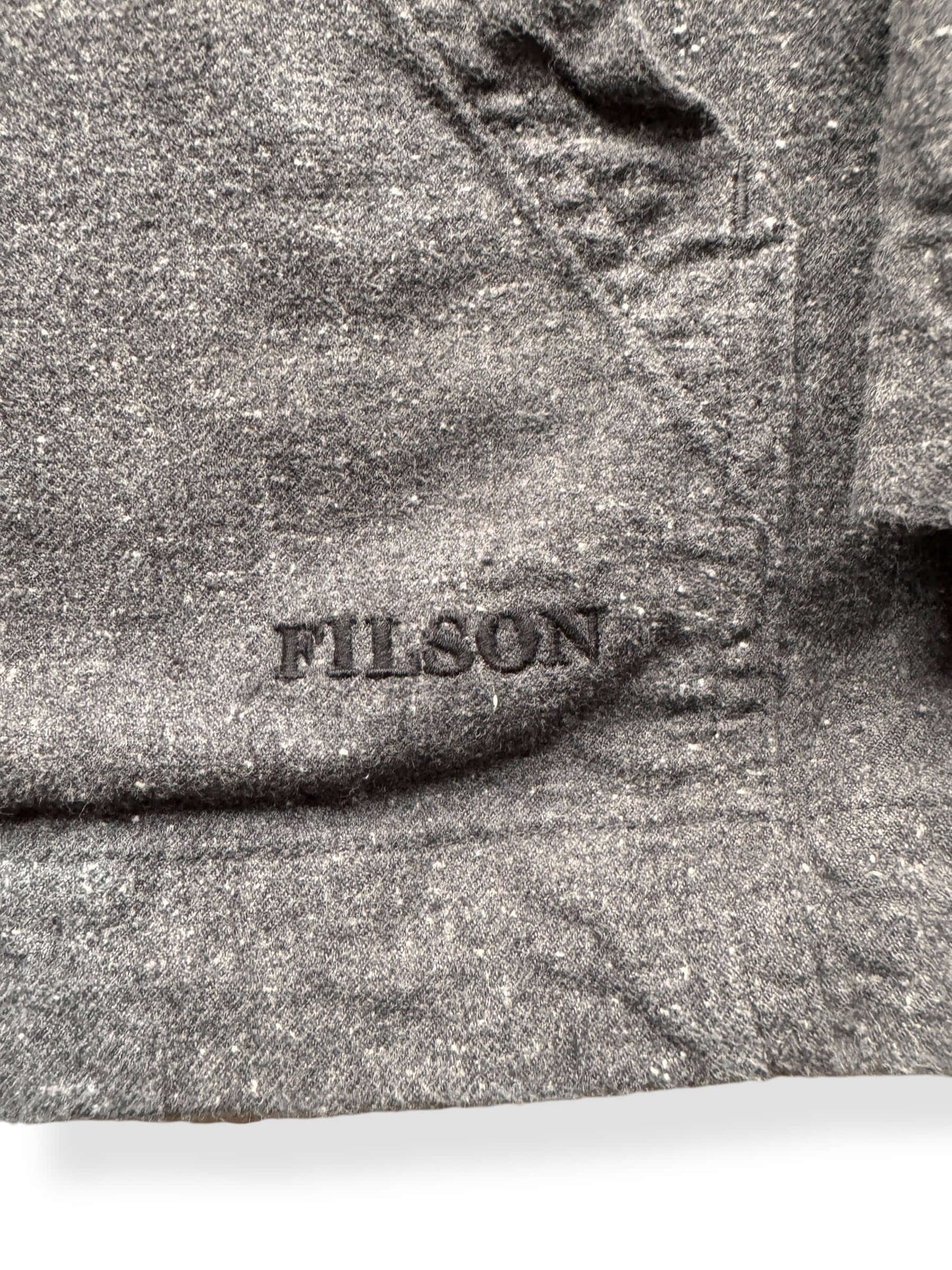 Embroidery on Filson Grey Chamois Pullover Anorak SZ M