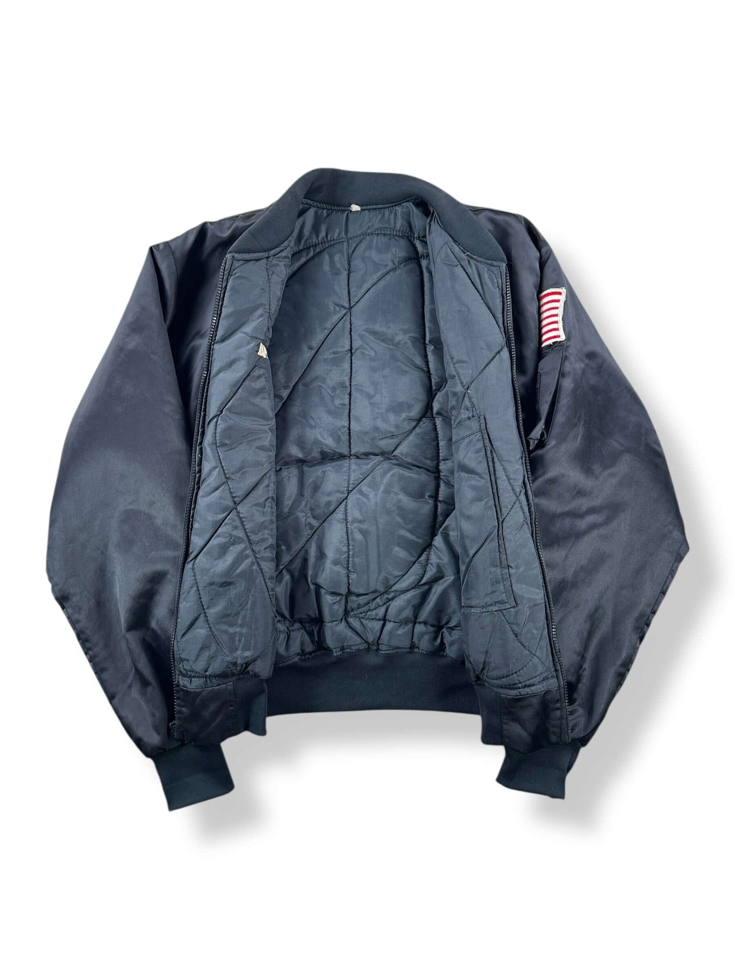 Inside of Vintage US Navy Damage Control Bomber Jacket SZ L