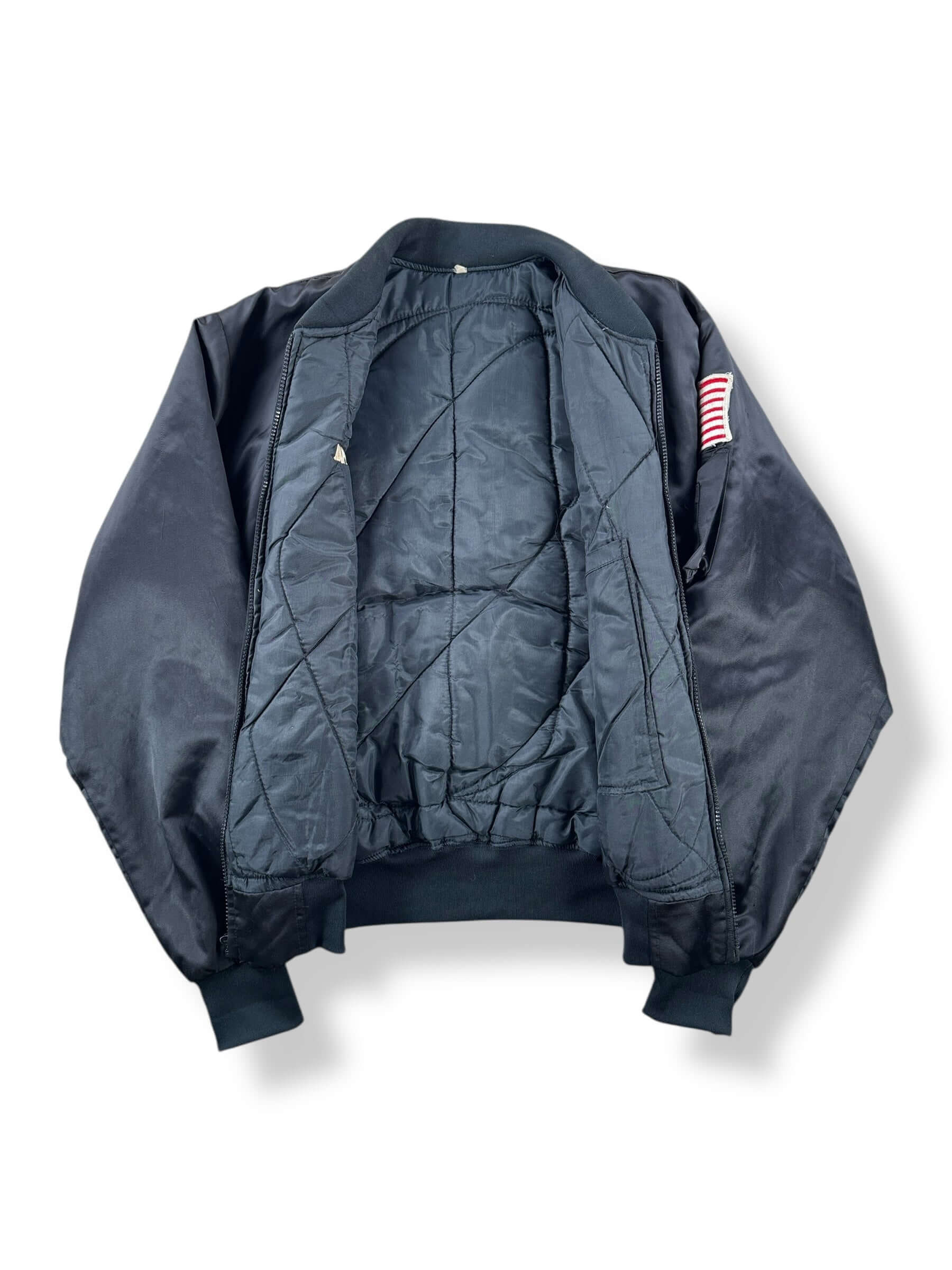 Inside of Vintage US Navy Damage Control Bomber Jacket SZ L