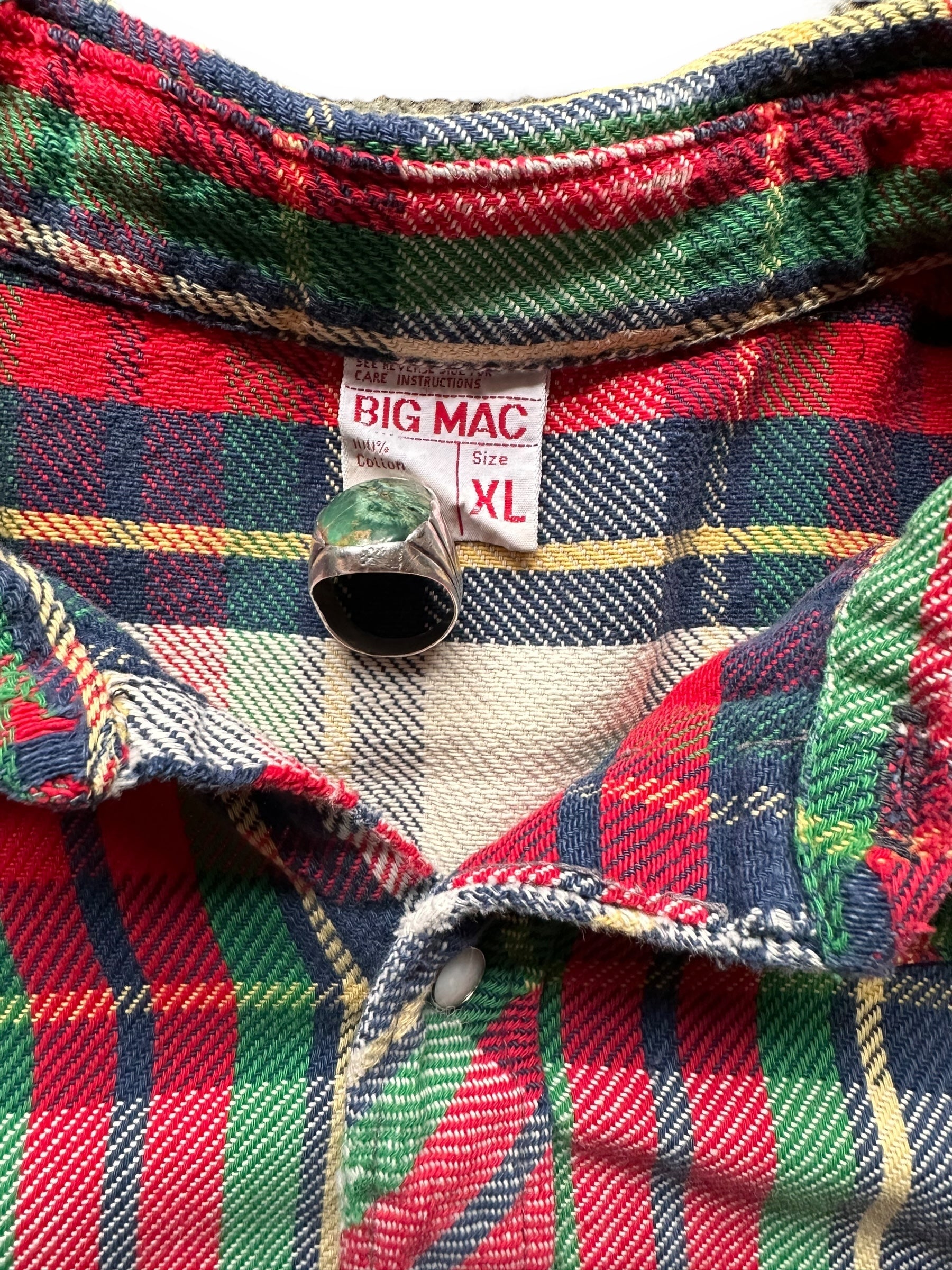 Tag View of Vintage Big Mac Cotton Flannel SZ XL | Vintage Western Cotton Flannel Seattle | Barn Owl Vintage Seattle