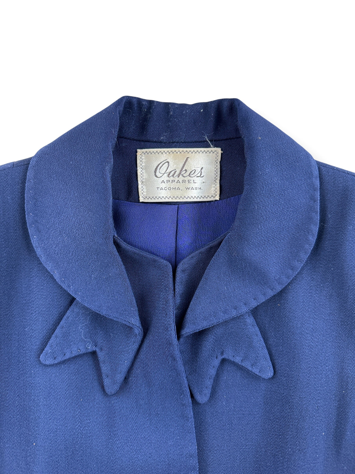 Collar on Vintage 40s Navy Wool Blazer SZ S - AS IS