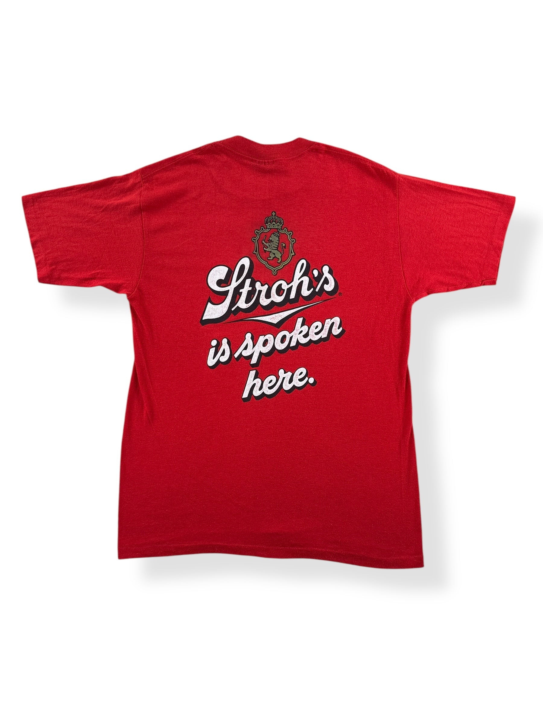 Back of Vintage Stroh's Triathalon Tee SZ M