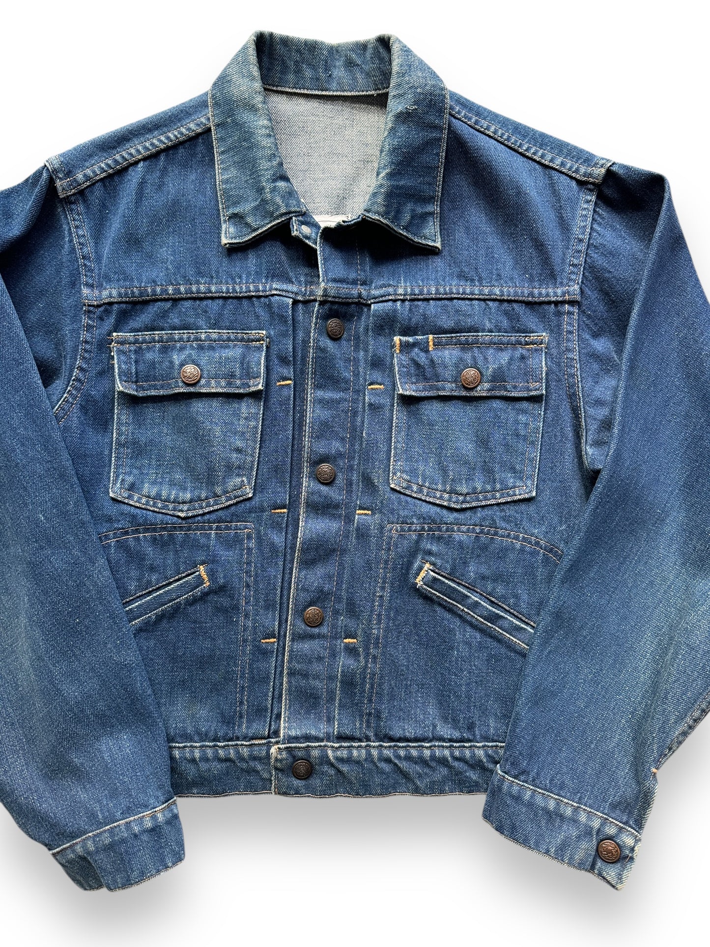 front close up of Vintage Madewell Denim Jacket SZ S