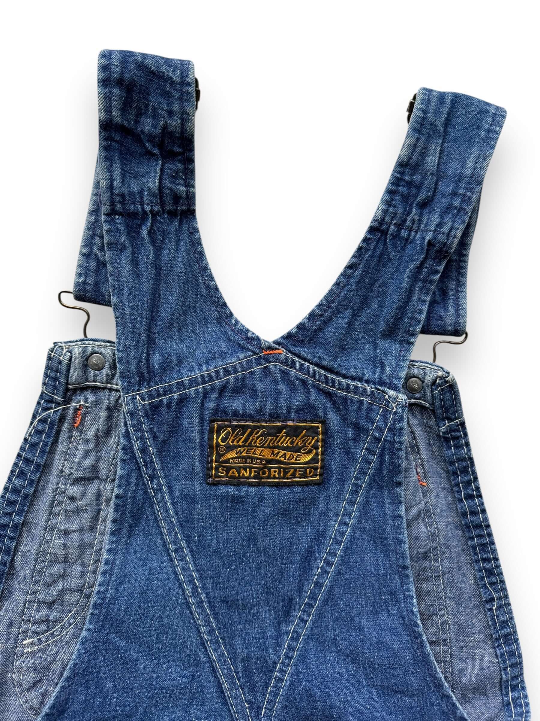 back tag on Vintage Old Kentucky Denim Overalls W28