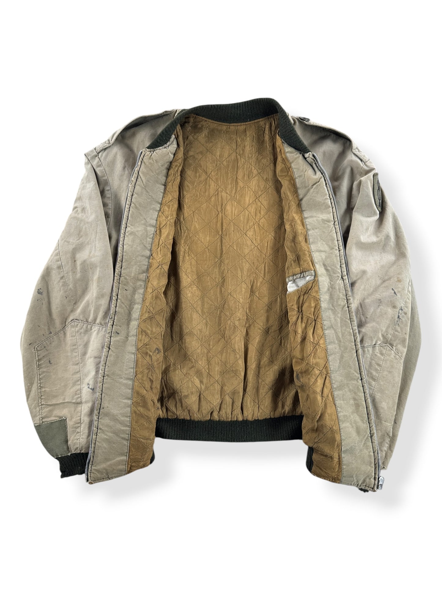 Inside of Vintage Canvas Bomber Jacket SZ L - AS IS