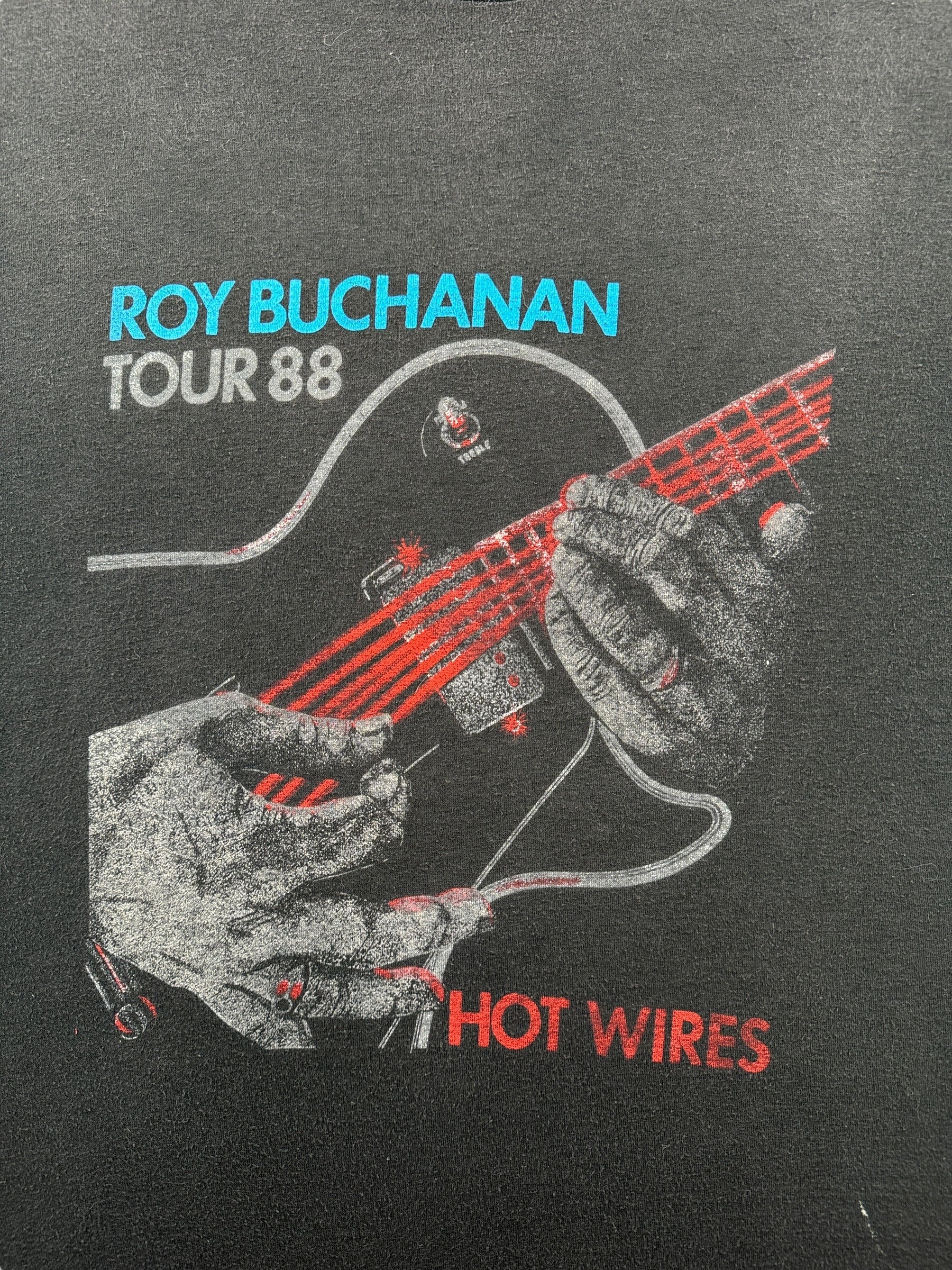 Graphic of Vintage Roy Buchanan Hot Wires 1988 Tour Tee SZ L