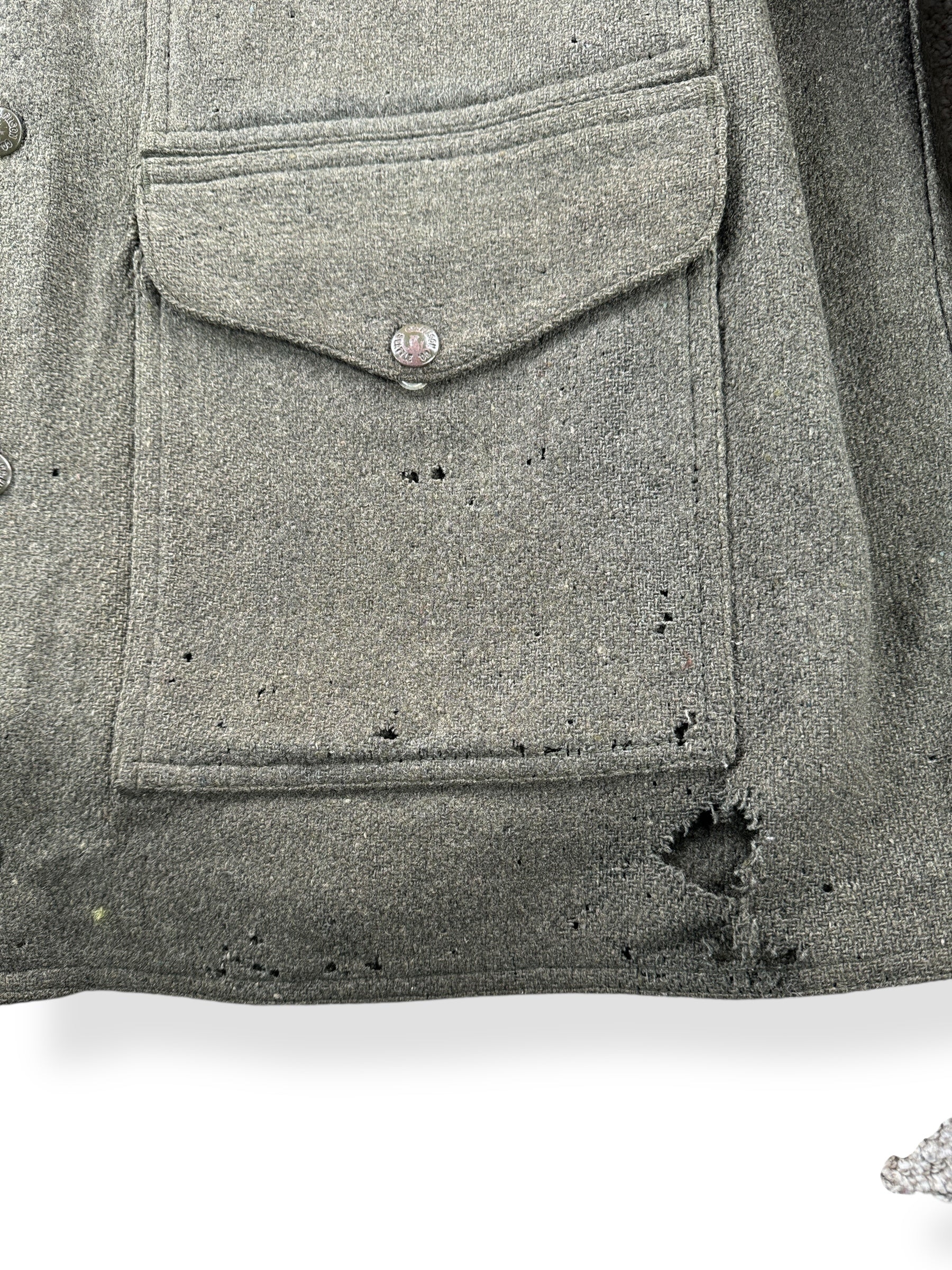 Holes on Vintage Filson Wool/Nylon Blend Jacket SZ L AS IS