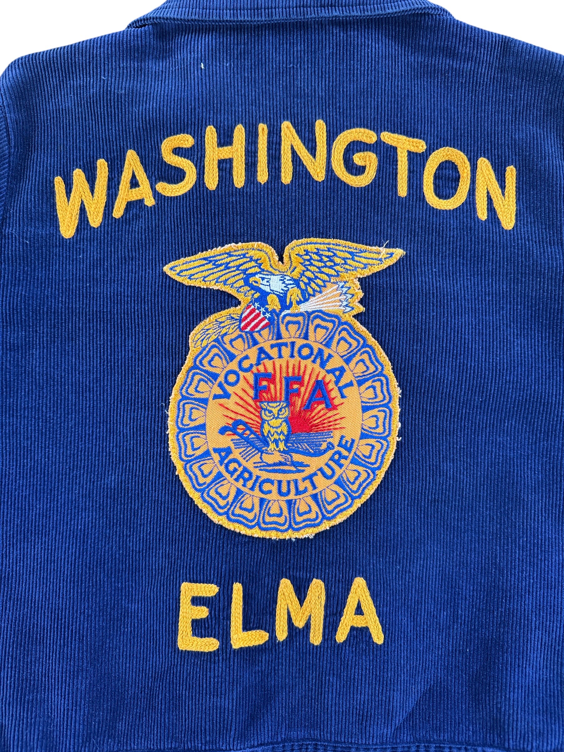 Back Design on Vintage 70s Washington FFA Jacket SZ S