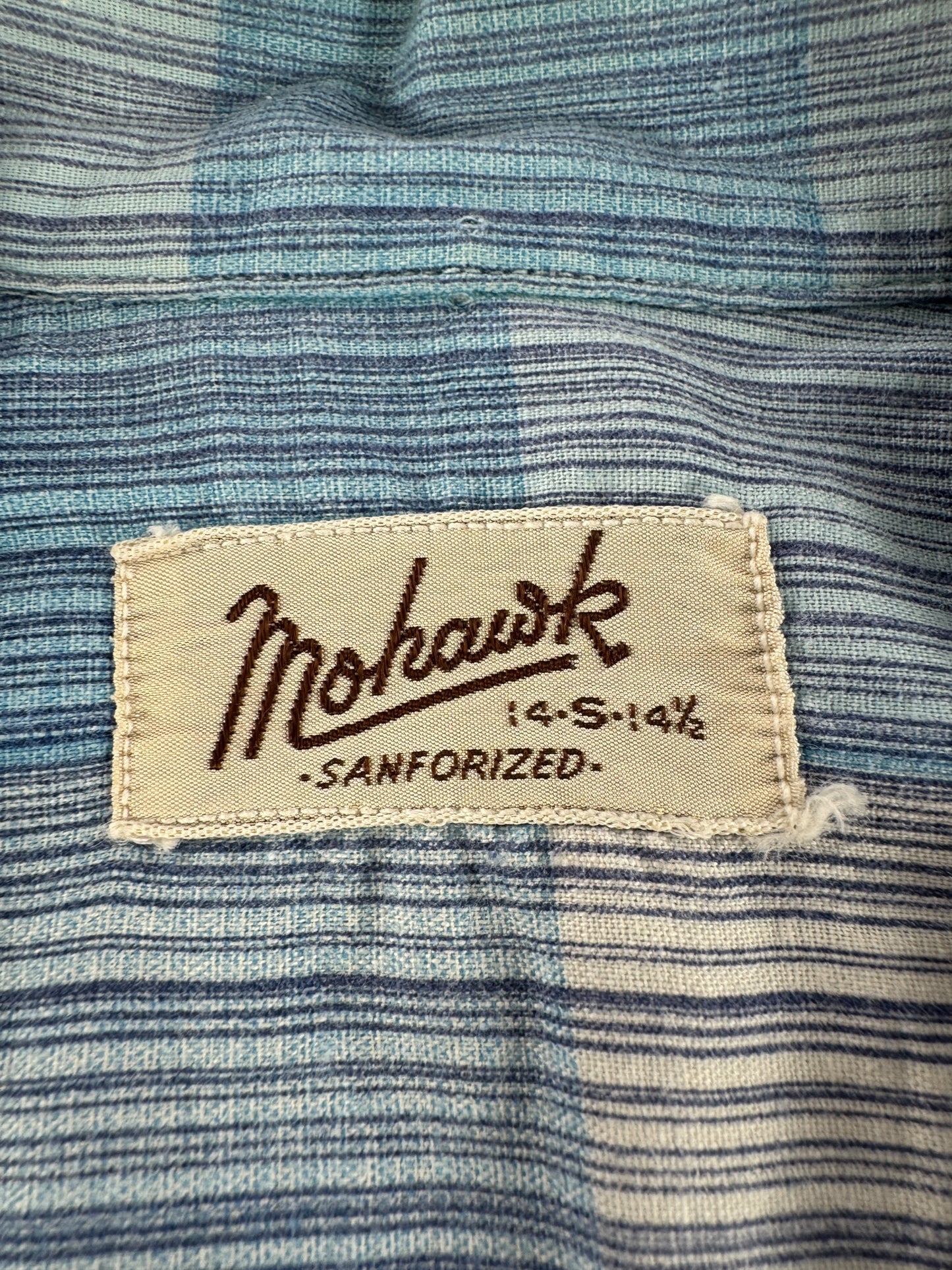 Label on Vintage 50s Mohawk Loop Collar Shirt SZ S