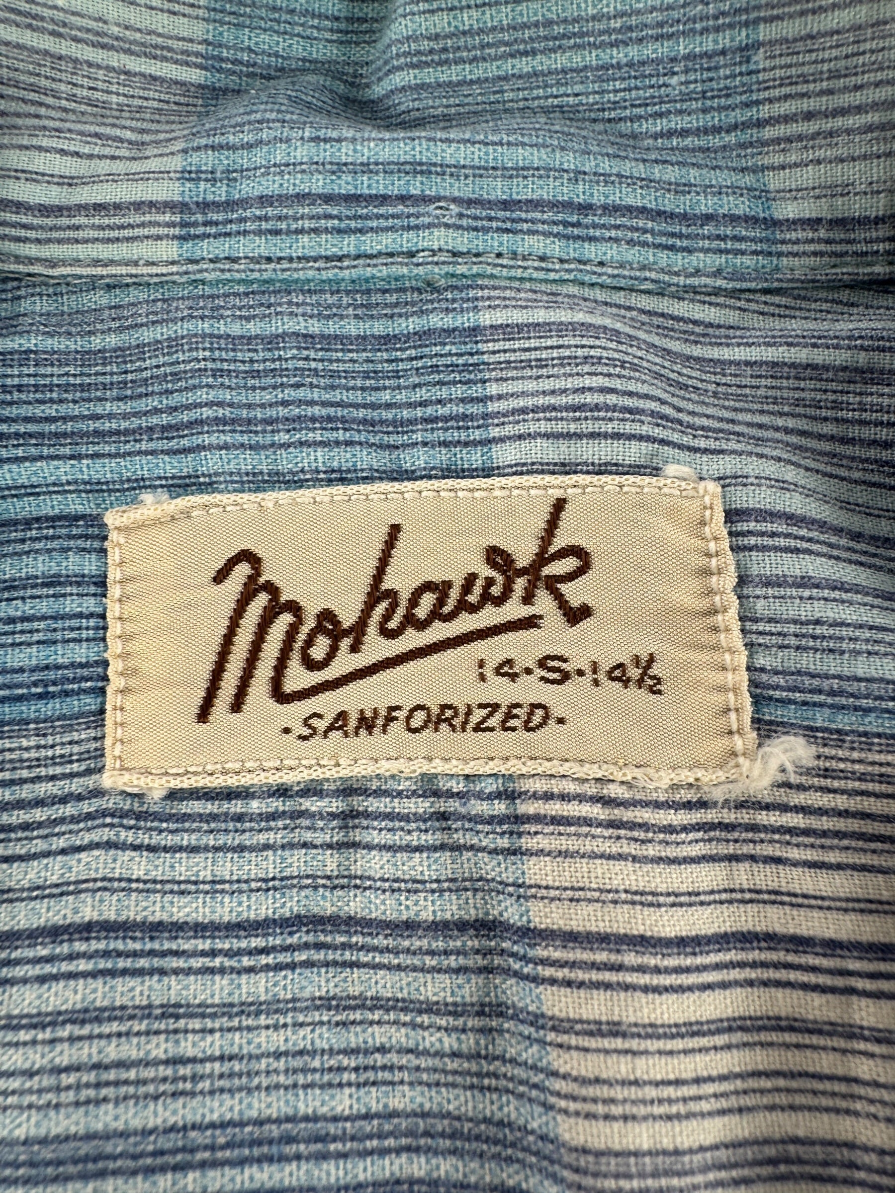 Label on Vintage 50s Mohawk Loop Collar Shirt SZ S