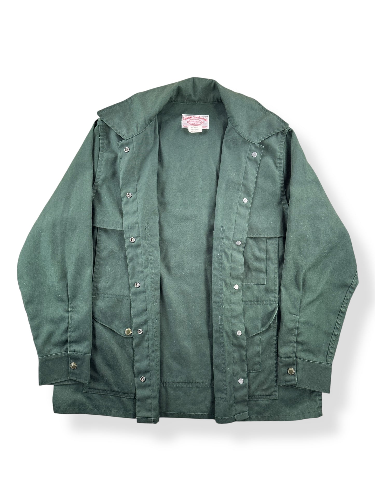 Inside of Vintage Filson US Forestry Service Cruiser SZ W 14