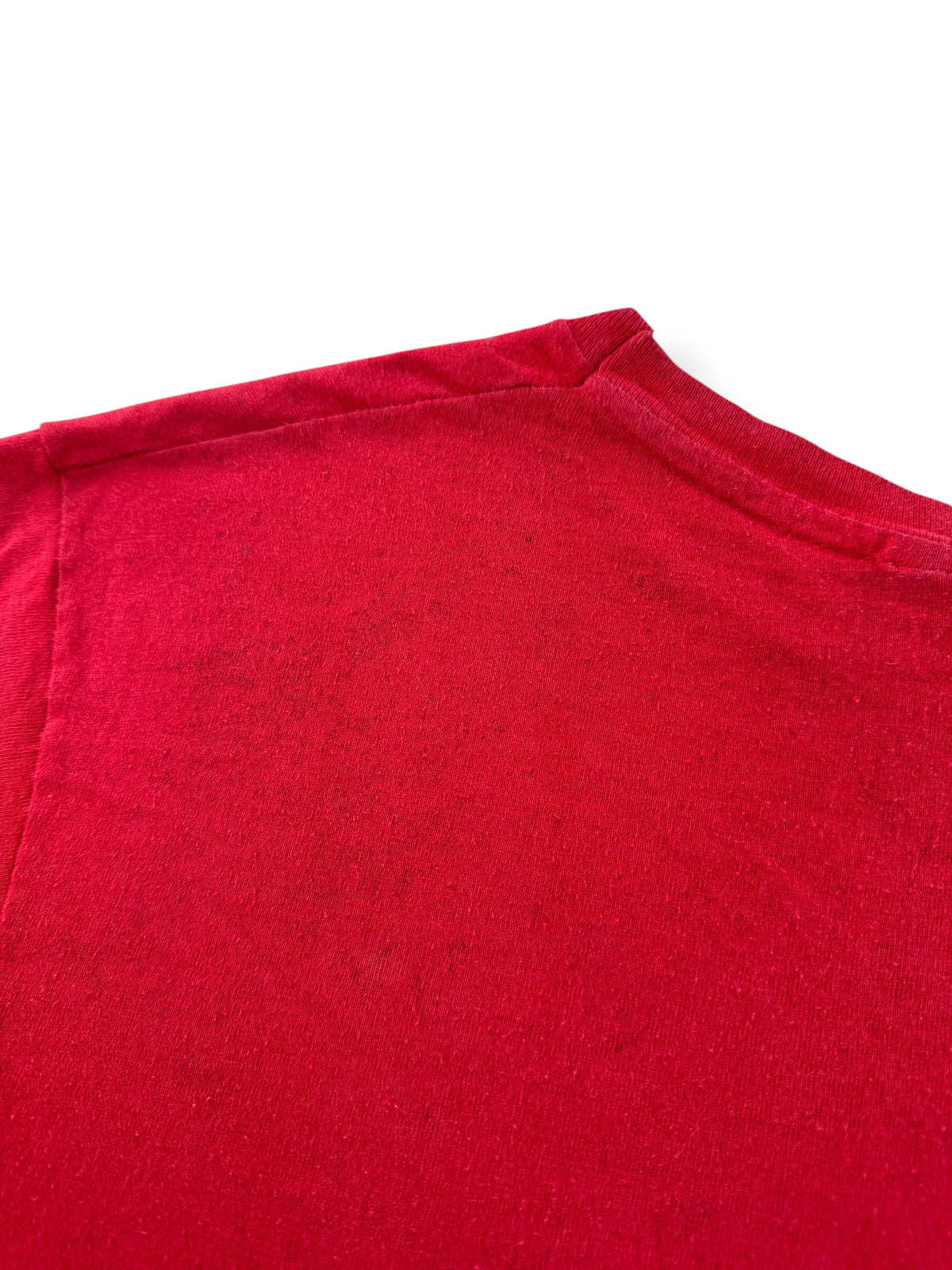Staining on back of Vintage 80s Red Puffin tee SZ L (Fits M)