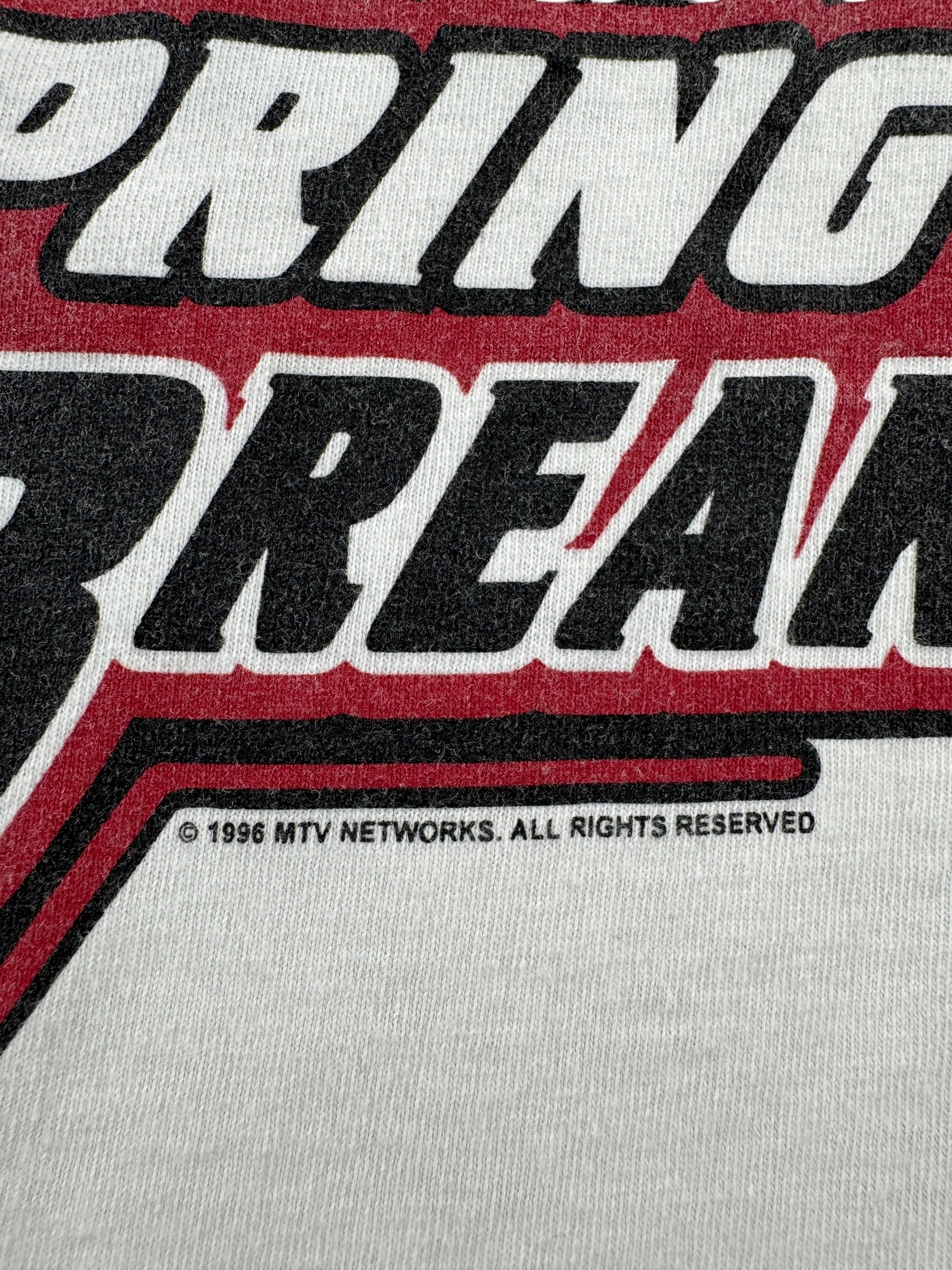 Trademark on Vintage MTV Spring Break '96 Tank Top SZ L