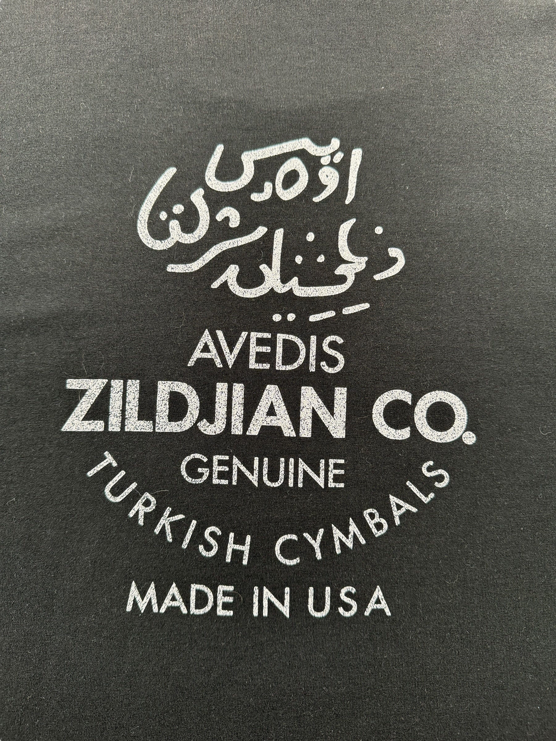 Back Graphic of Vintage Zildjian Cymbals Tee SZ XL