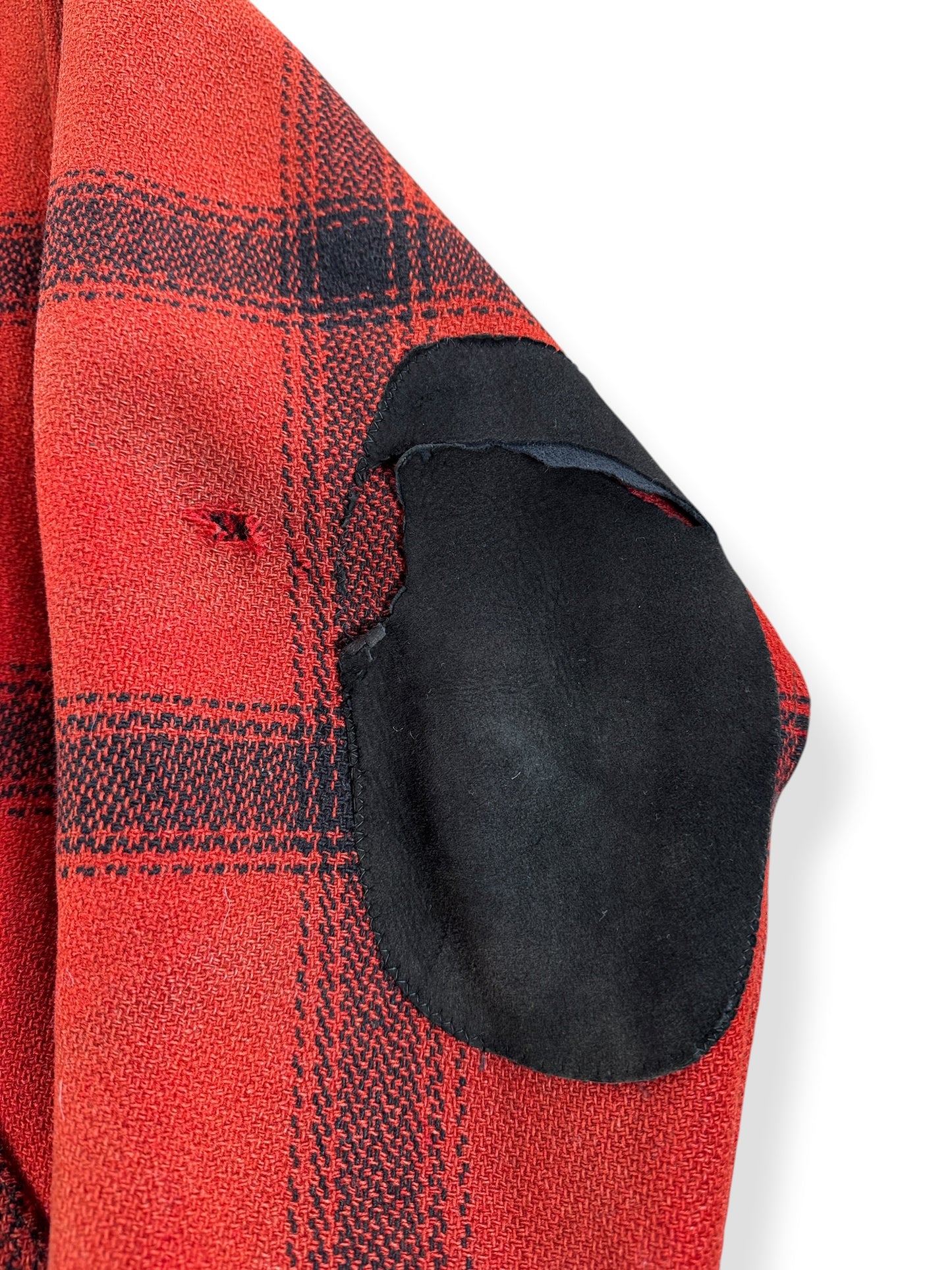 Elbow Patch on Vintage 50s Era Filson 75% Red Hunter Jacket SZ L