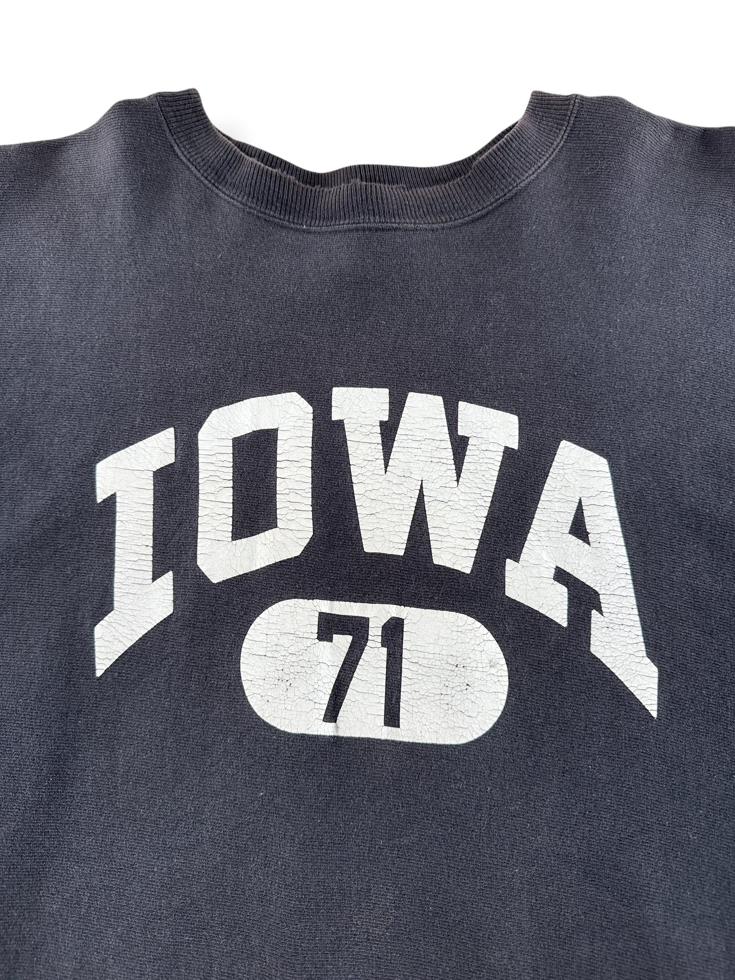 Graphic of Vintage Iowa Black Champion Reverse Weave Crewneck SZ 3XL (Fits XL)