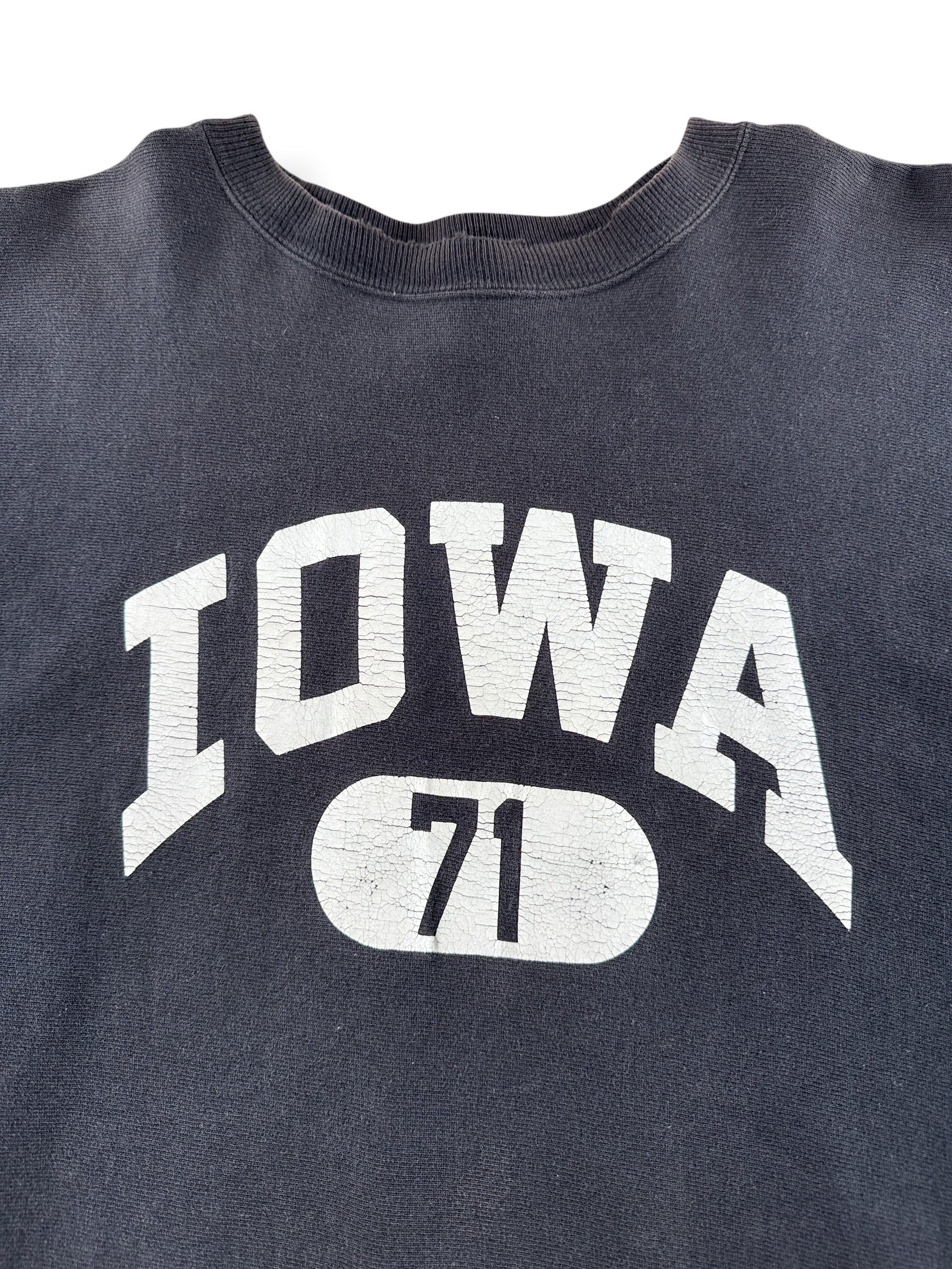 Graphic of Vintage Iowa Black Champion Reverse Weave Crewneck SZ 3XL (Fits XL)