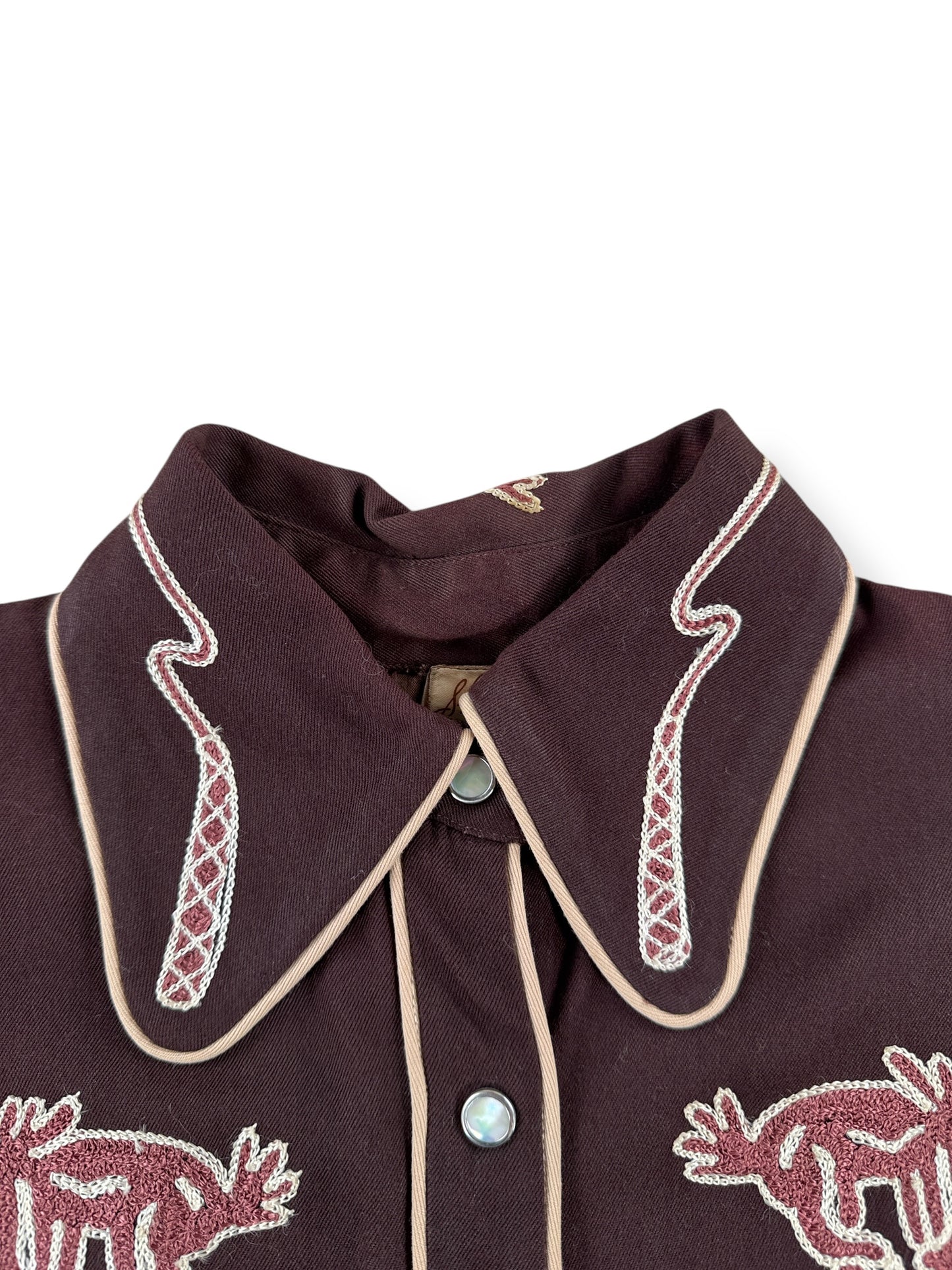 Collar on Vintage Ladies 40s Era Shirley Jo Originals Rayon Gabardine 2 Piece Set SZ S