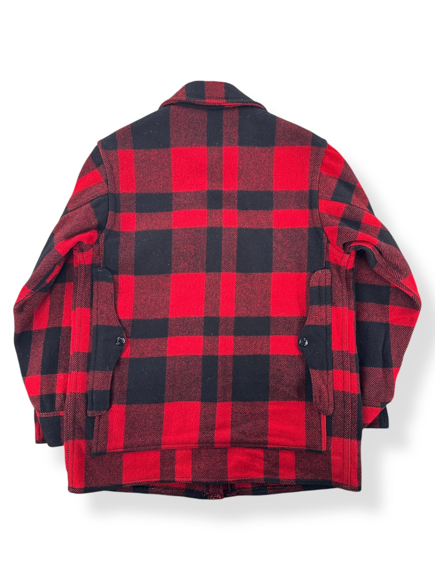Back of Vintage 60s Era Filson Red And Black Mackinaw Cruiser Jacket SZ 38
