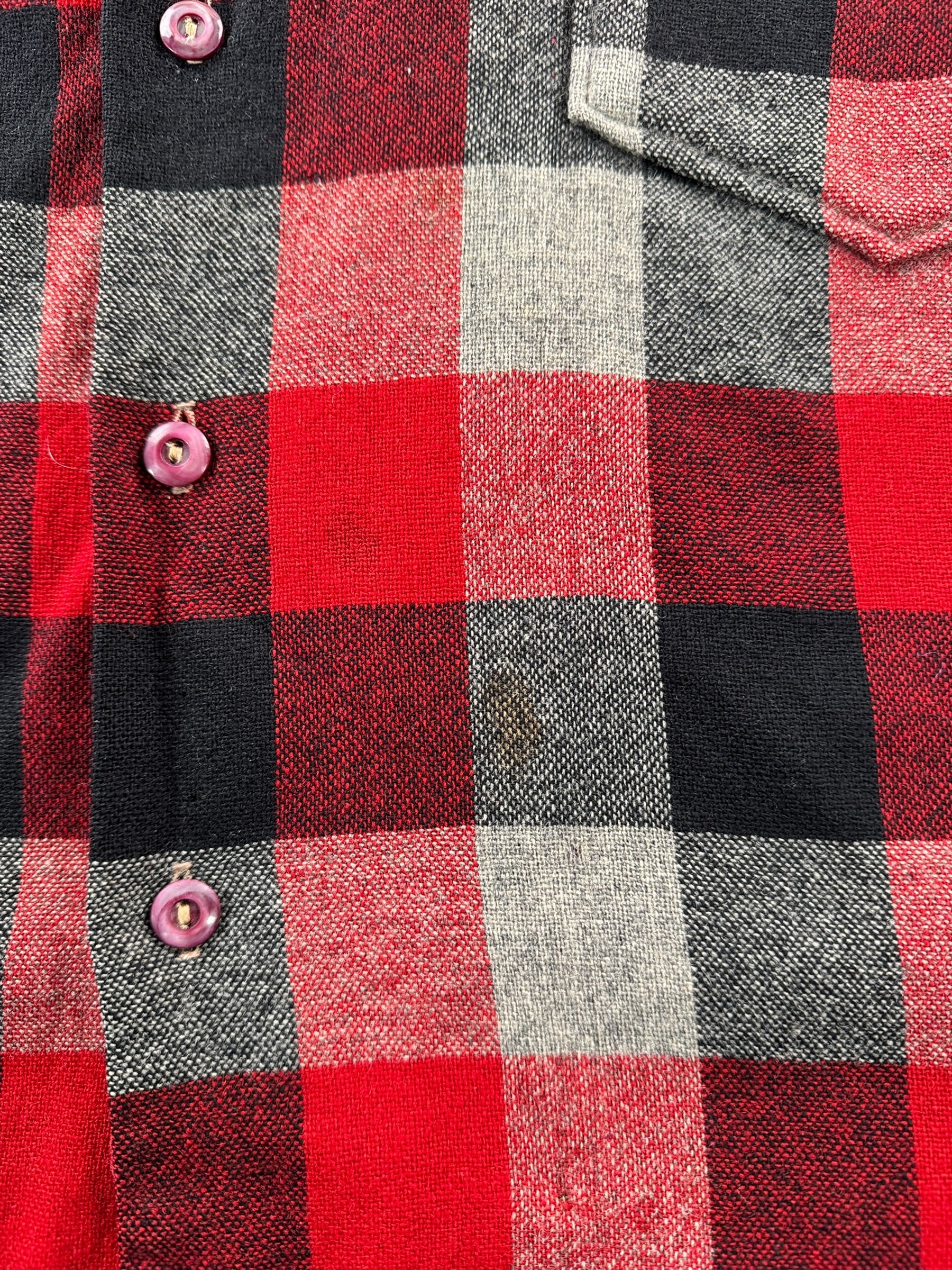 Stain on Vintage Town & Country All Wool Button Up Flannel SZ M
